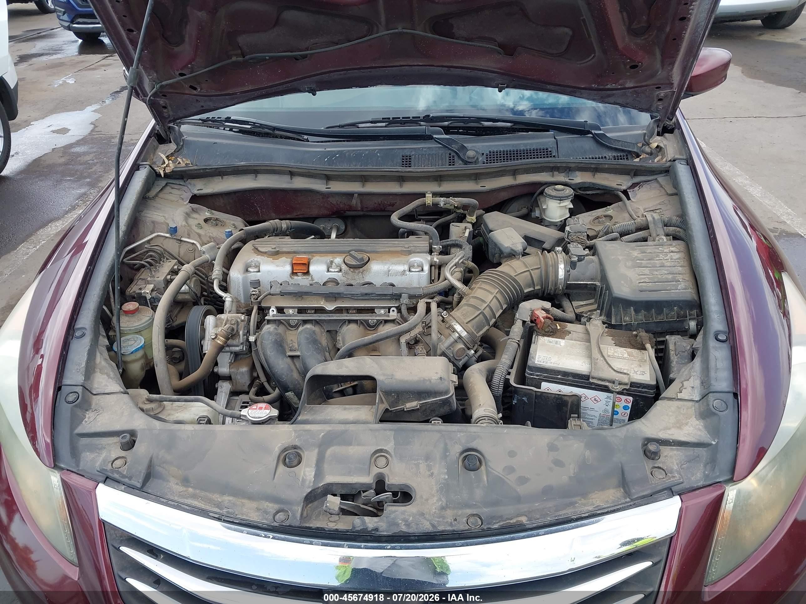 2012 Honda Accord 2.4 Lx Maroon vin: 1HGCP2F37CA091984