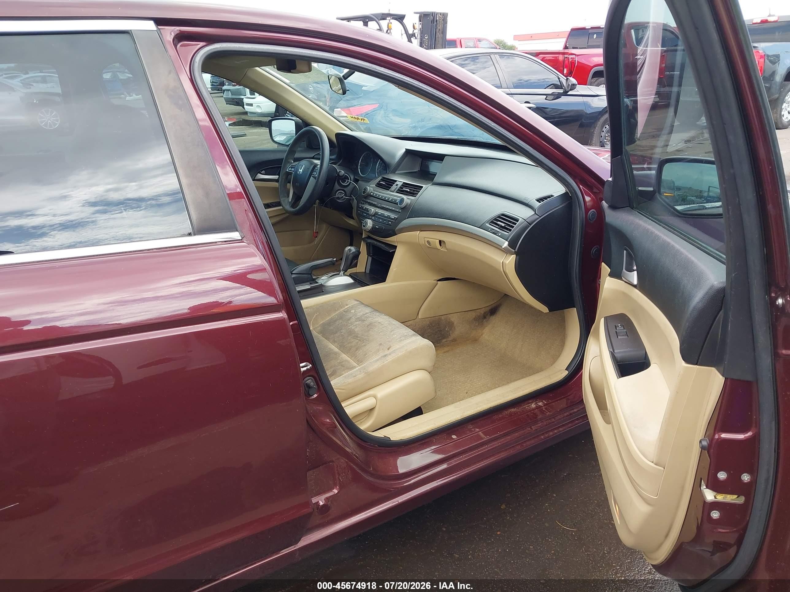 2012 Honda Accord 2.4 Lx Maroon vin: 1HGCP2F37CA091984