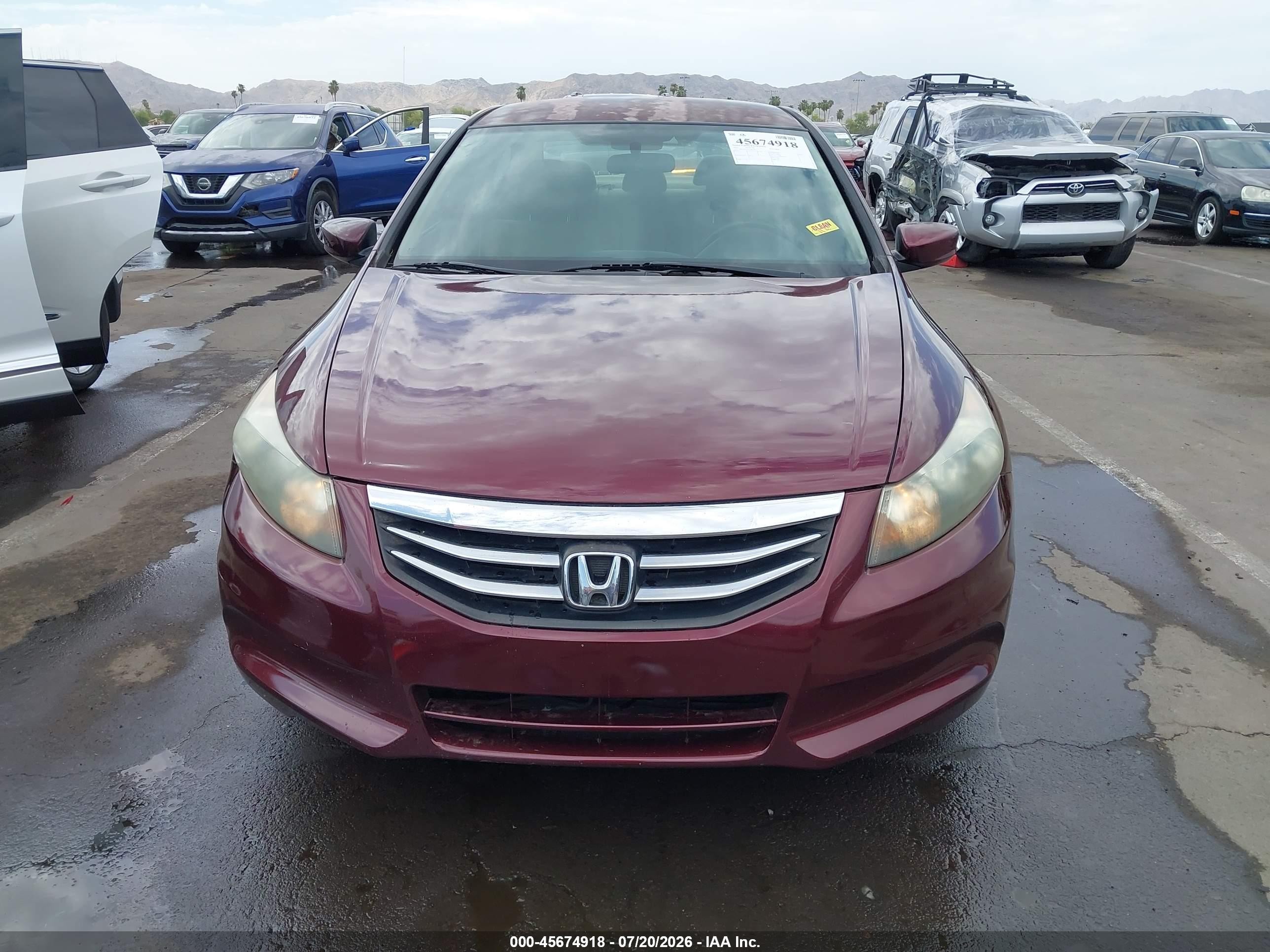 2012 Honda Accord 2.4 Lx Maroon vin: 1HGCP2F37CA091984
