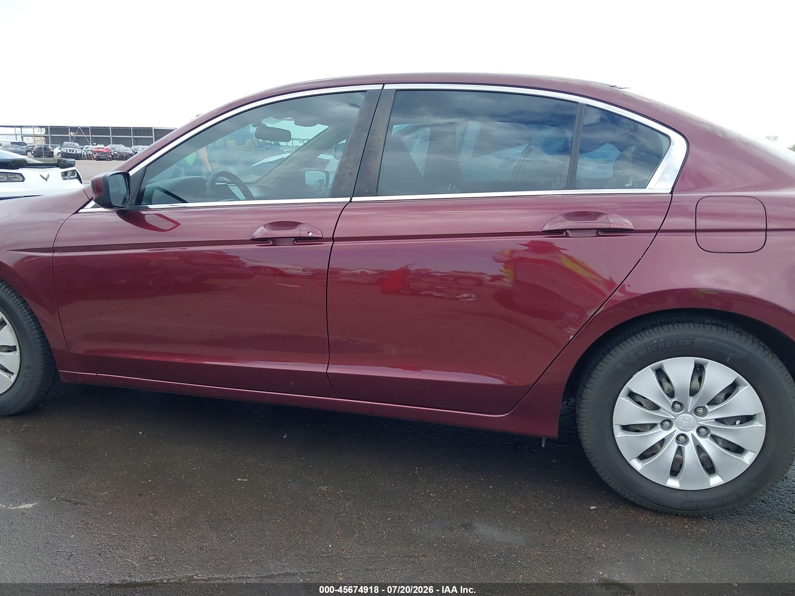 2012 Honda Accord 2.4 Lx Maroon vin: 1HGCP2F37CA091984