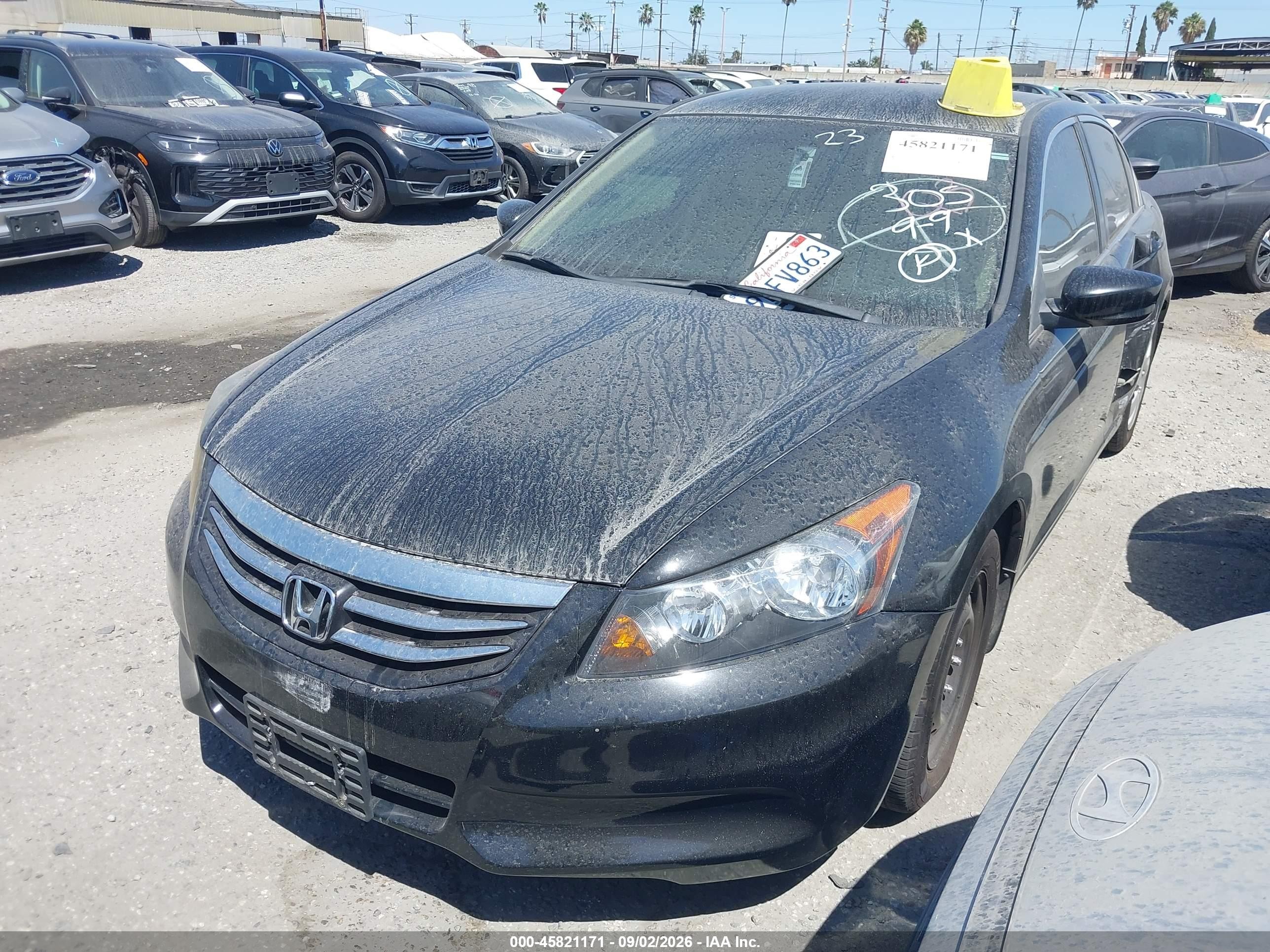 2012 Honda Accord 2.4 Lx Black vin: 1HGCP2F37CA236411