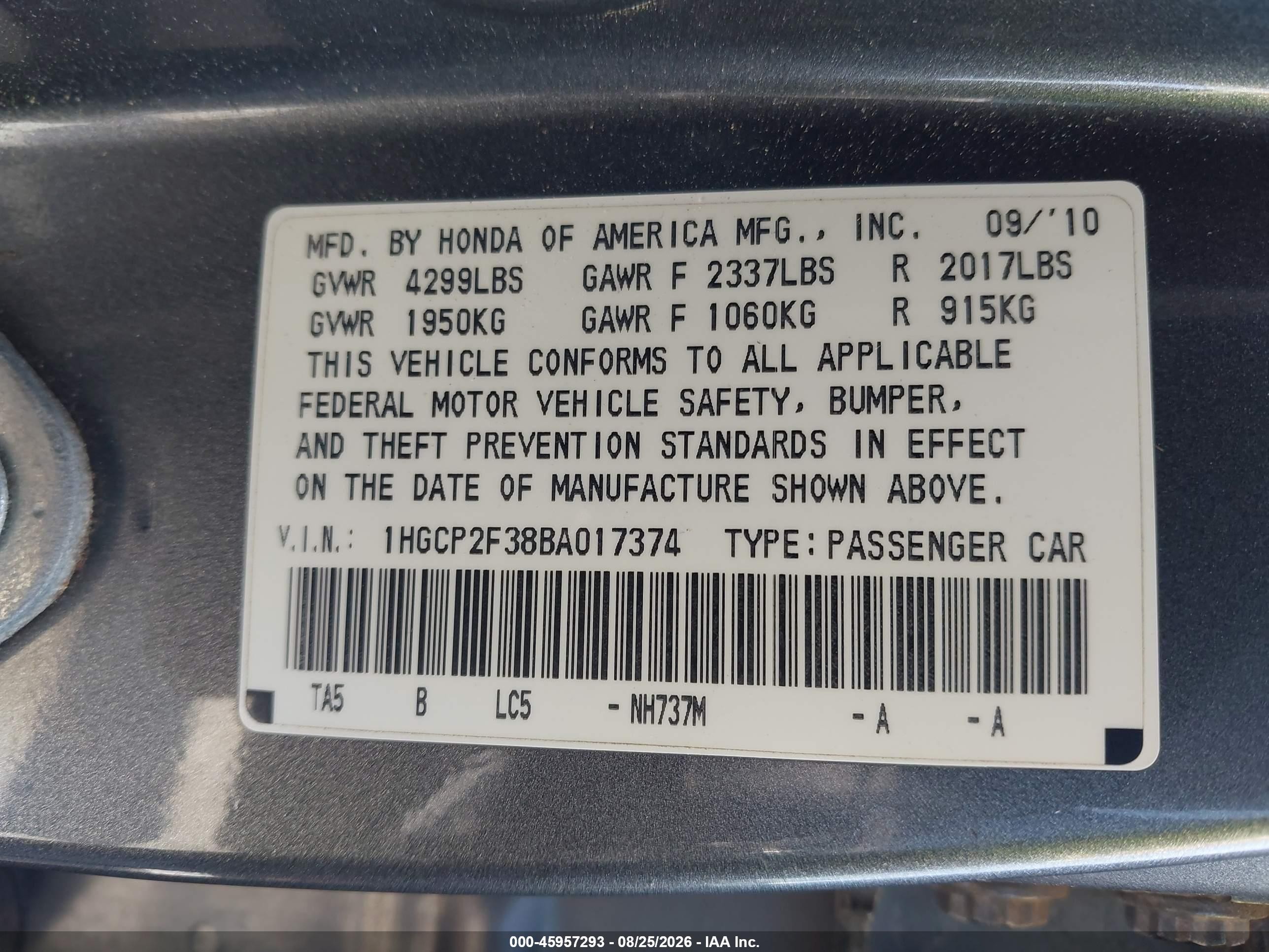 2011 Honda Accord 2.4 Lx Red vin: 1HGCP2F38BA017374