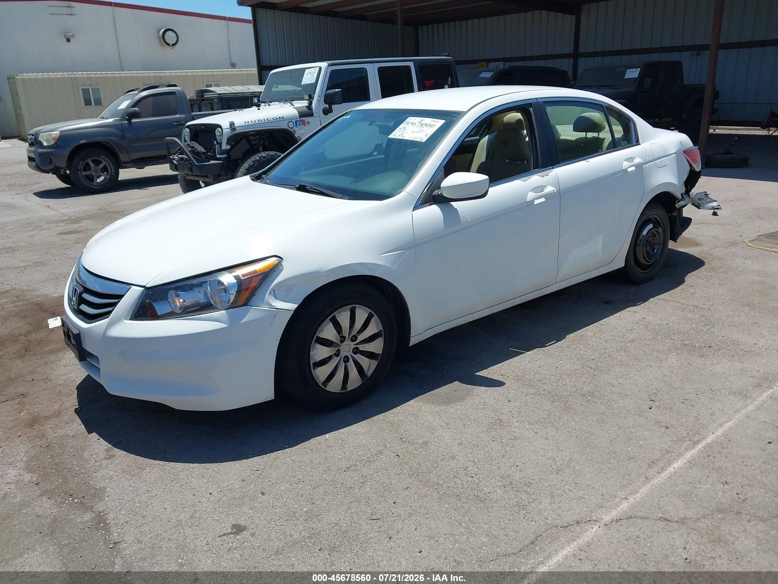 2011 Honda Accord 2.4 Lx Белый vin: 1HGCP2F38BA154251