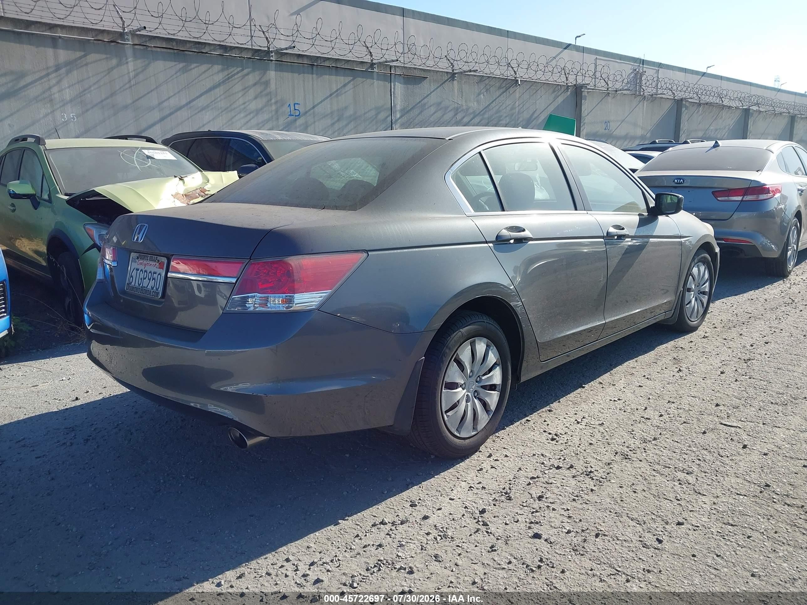 2012 Honda Accord Sdn Lx Gray vin: 1HGCP2F38CA049730