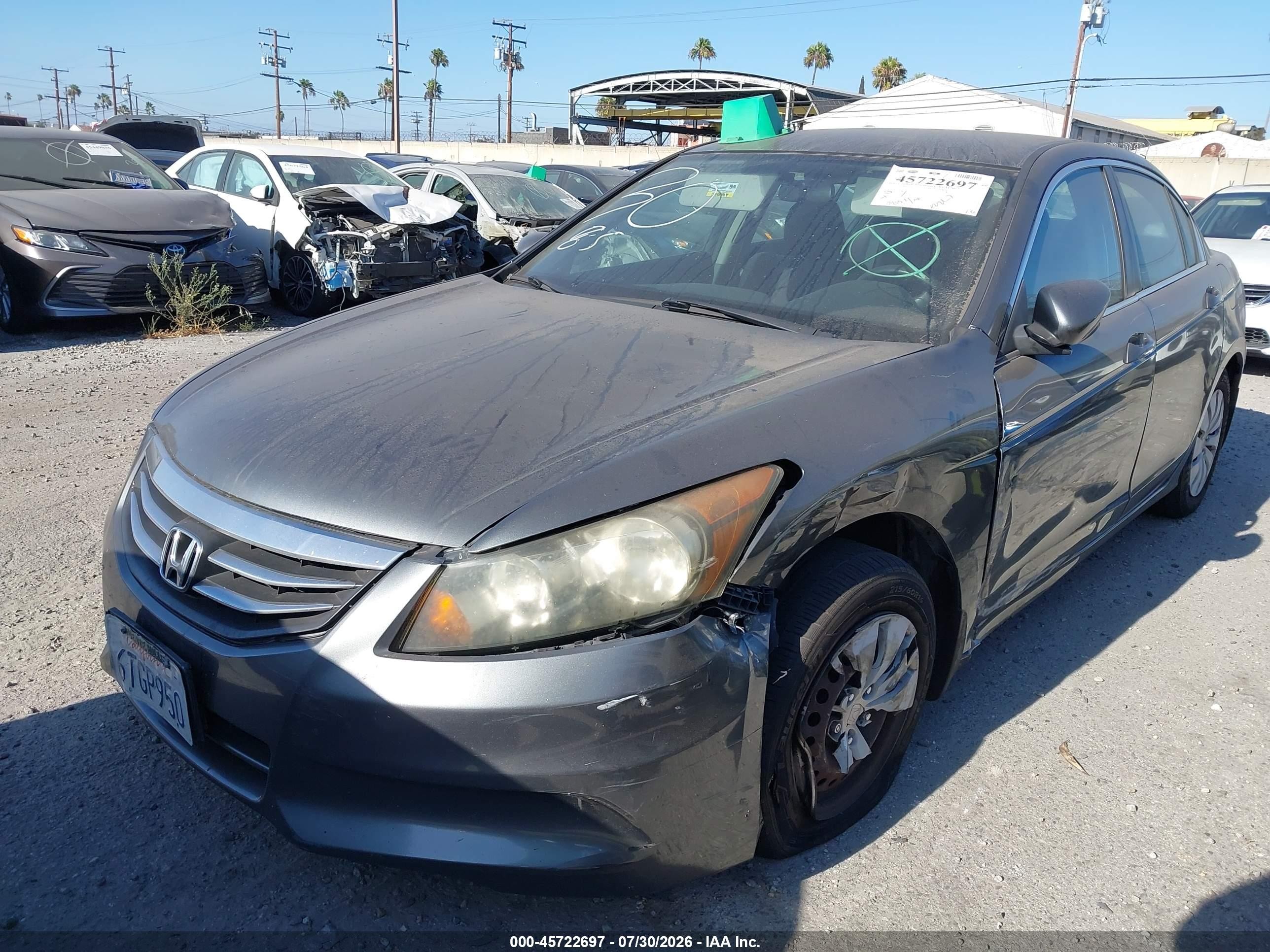 2012 Honda Accord Sdn Lx Gray vin: 1HGCP2F38CA049730