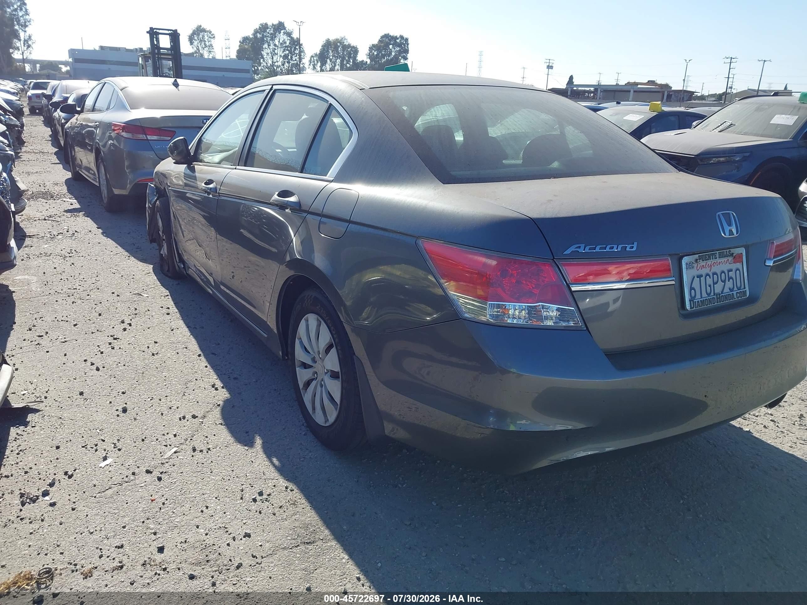 2012 Honda Accord Sdn Lx Gray vin: 1HGCP2F38CA049730