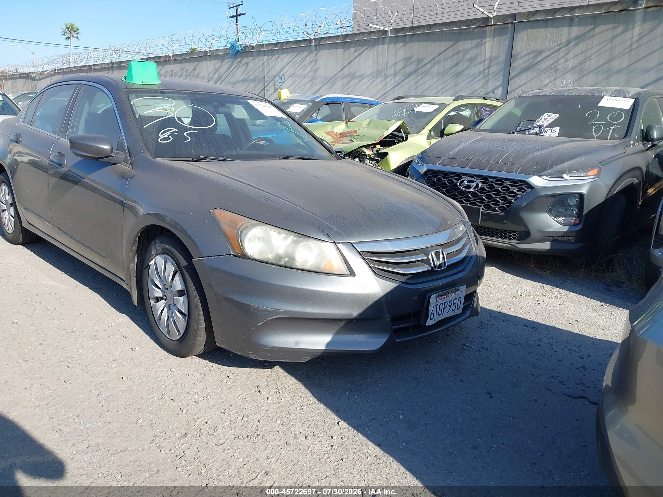 2012 Honda Accord Sdn Lx Gray vin: 1HGCP2F38CA049730