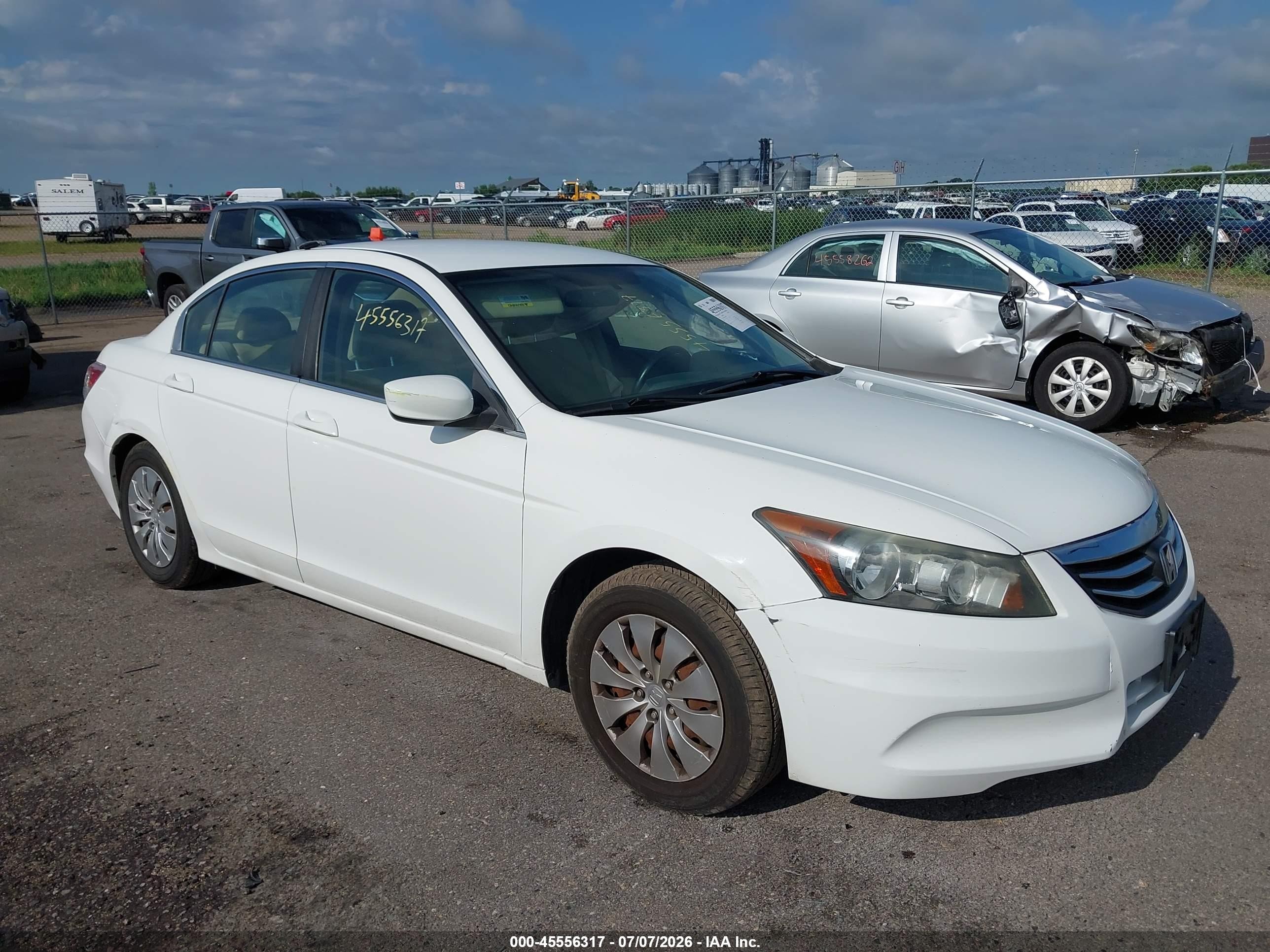 2012 Honda Accord 2.4 Lx White vin: 1HGCP2F38CA061909