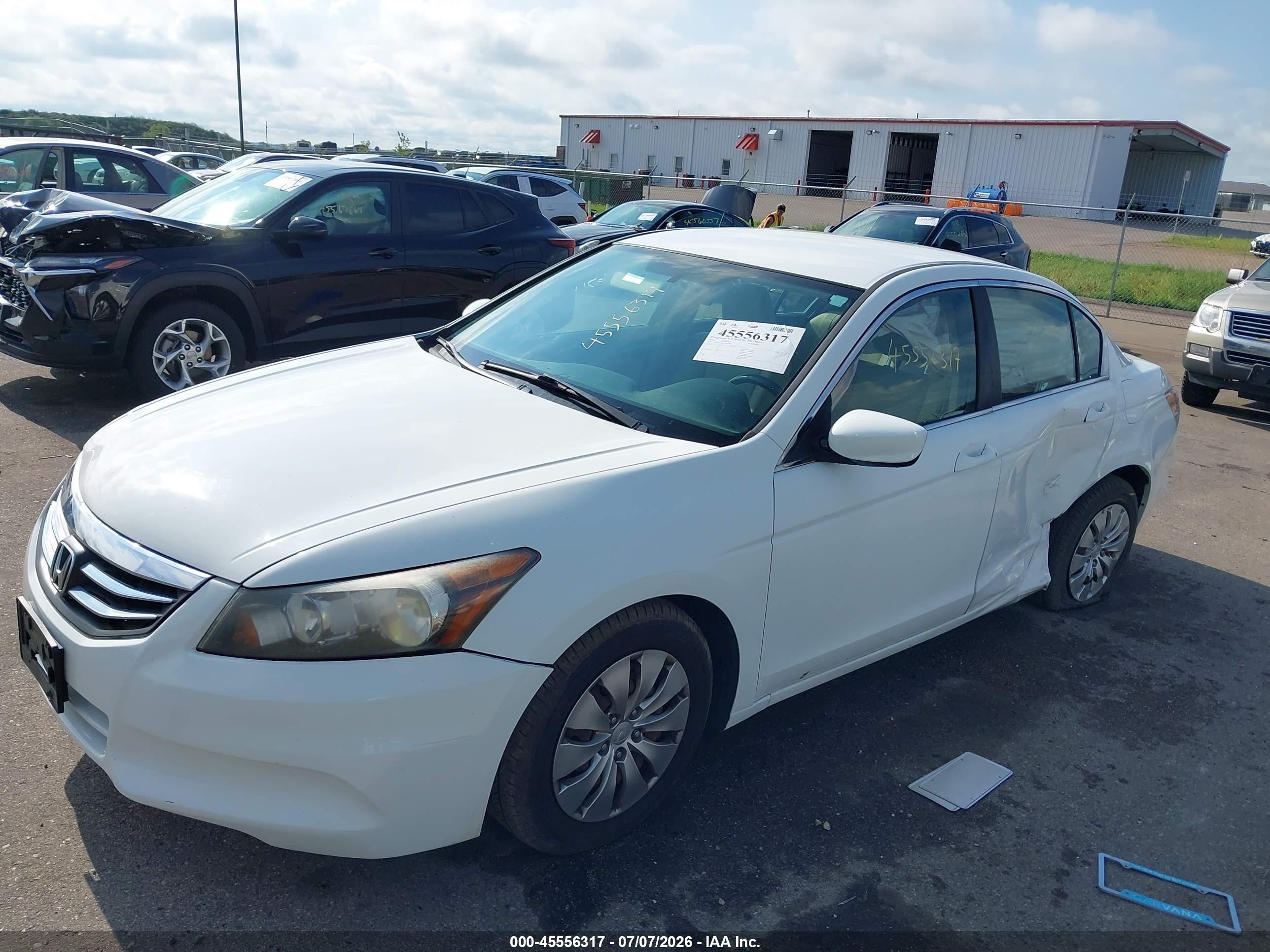 2012 Honda Accord 2.4 Lx White vin: 1HGCP2F38CA061909