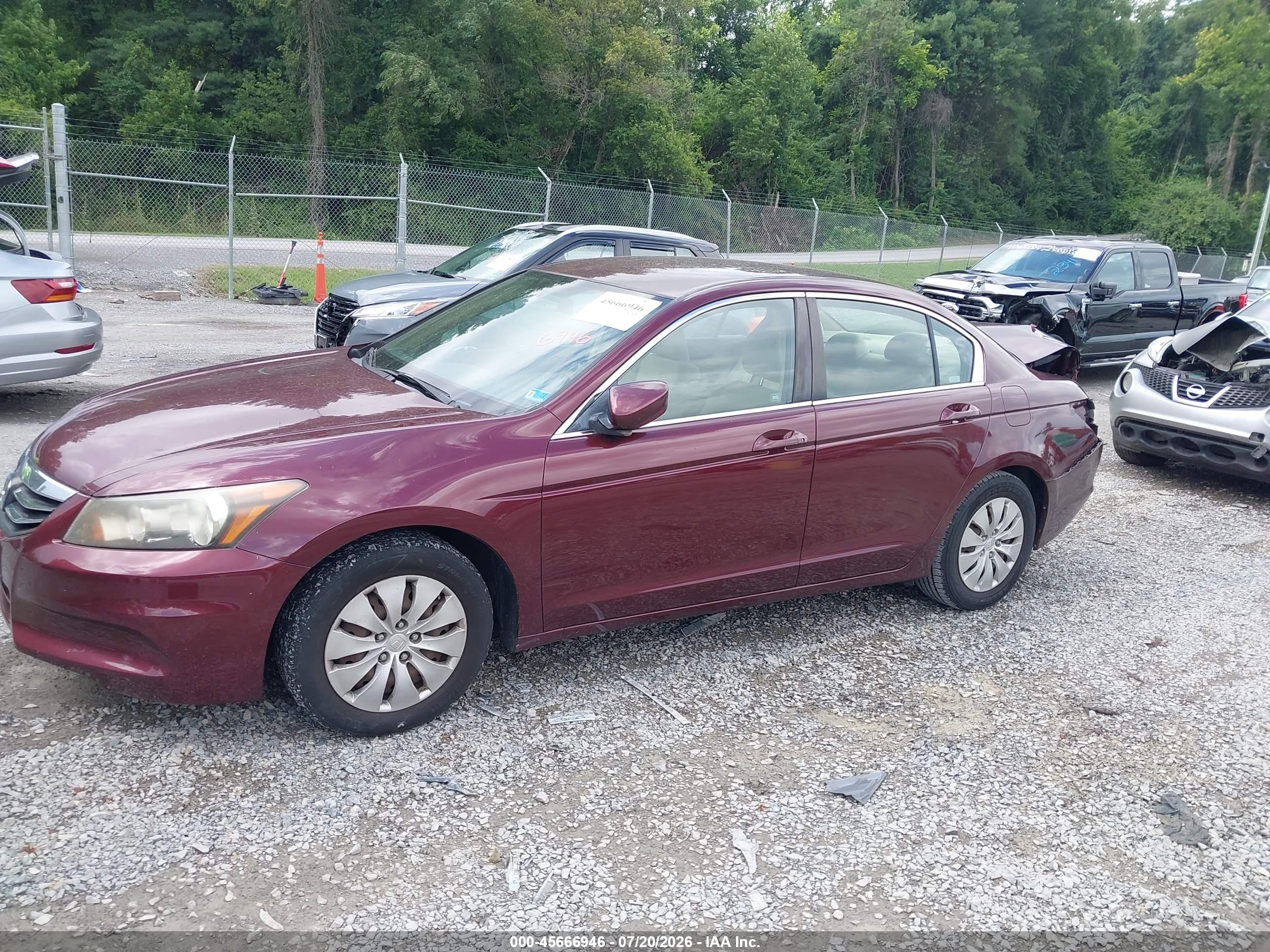 2012 Honda Accord 2.4 Lx Maroon vin: 1HGCP2F38CA067208