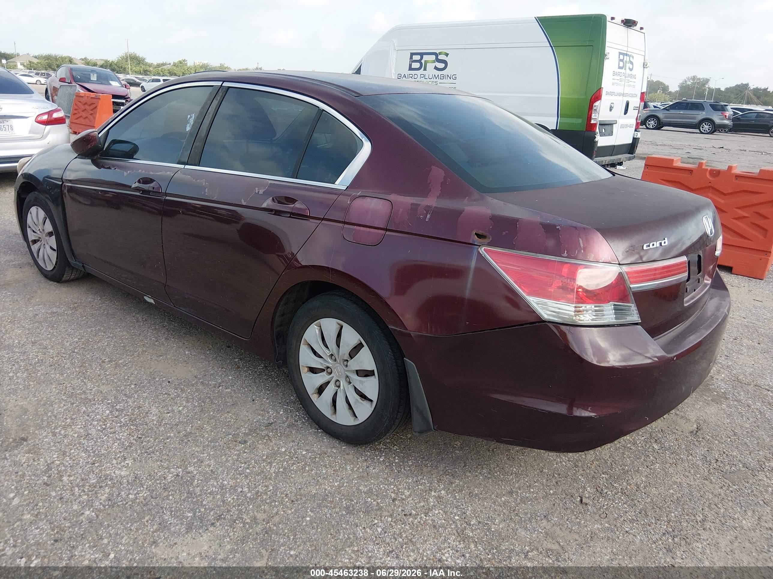 2012 Honda Accord 2.4 Lx Burgundy vin: 1HGCP2F38CA115922
