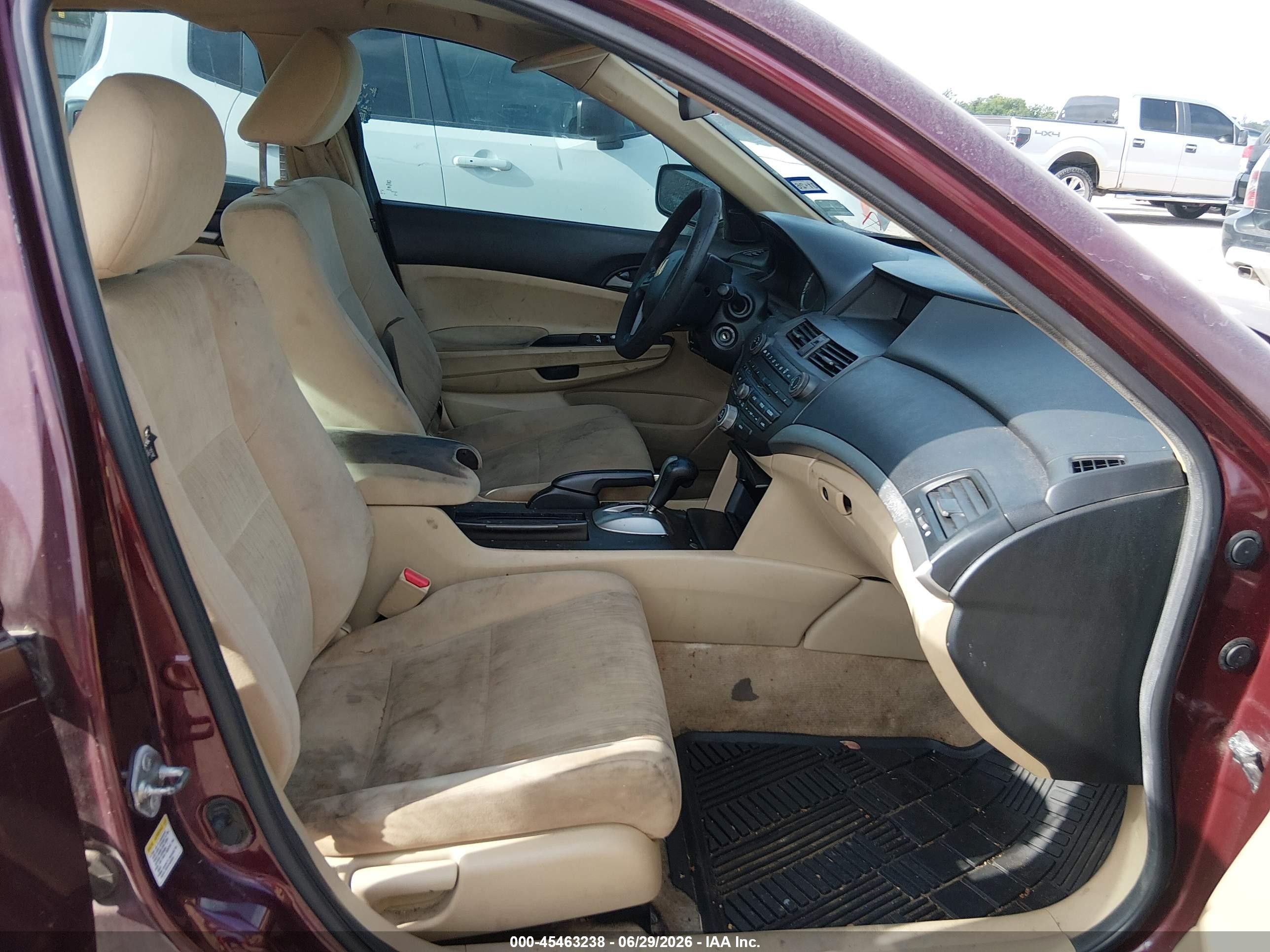2012 Honda Accord 2.4 Lx Burgundy vin: 1HGCP2F38CA115922
