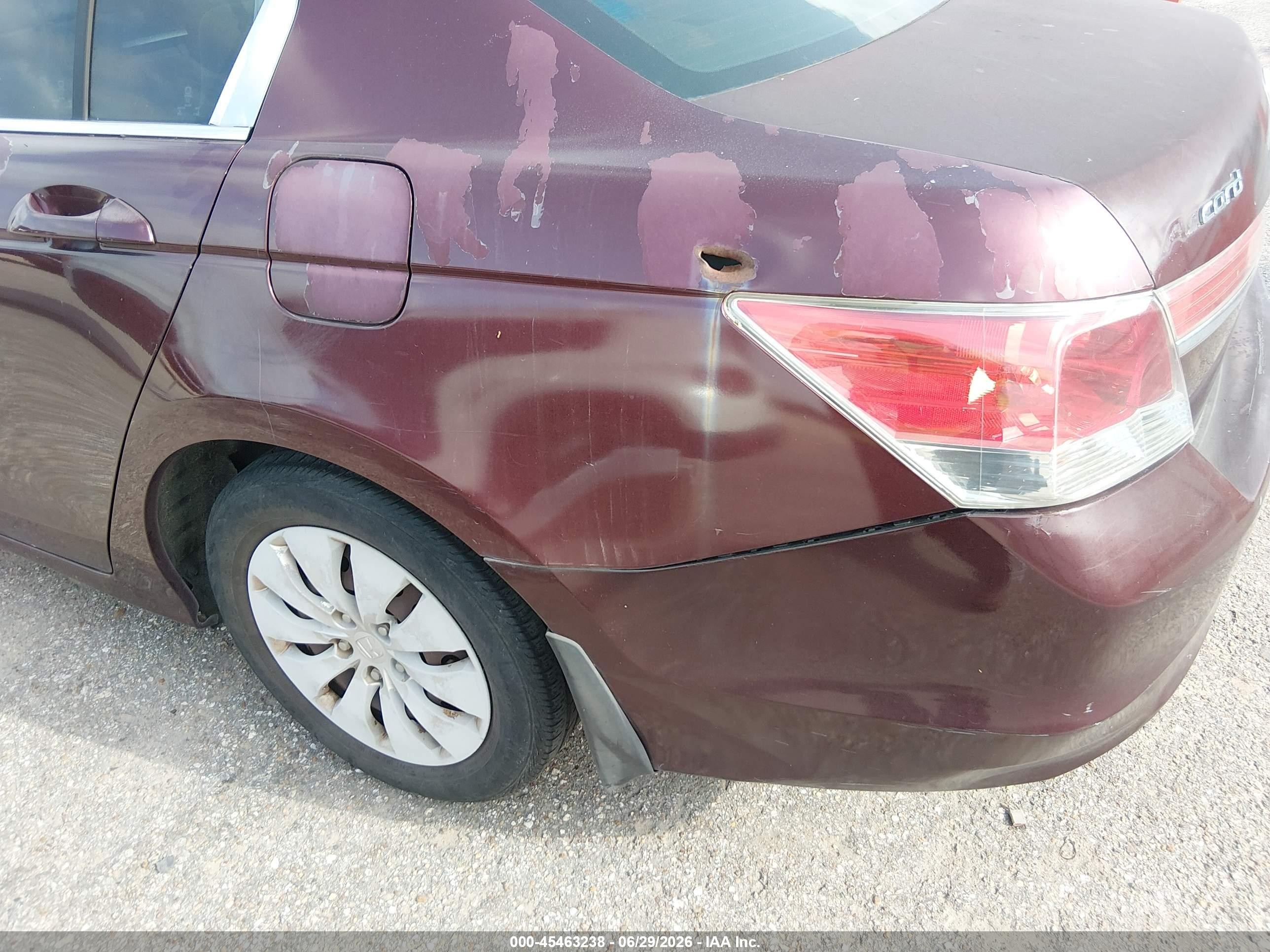 2012 Honda Accord 2.4 Lx Burgundy vin: 1HGCP2F38CA115922