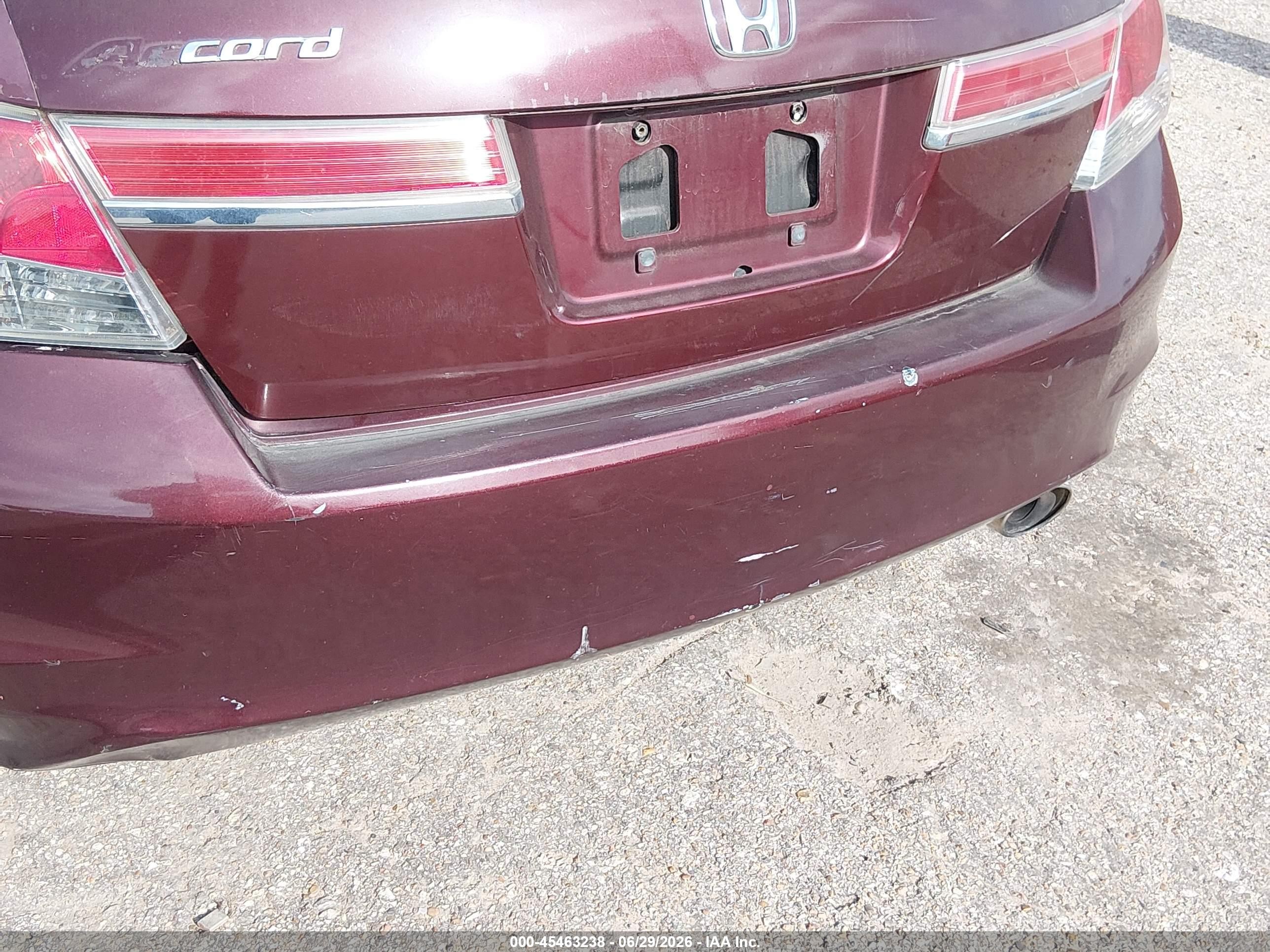 2012 Honda Accord 2.4 Lx Burgundy vin: 1HGCP2F38CA115922