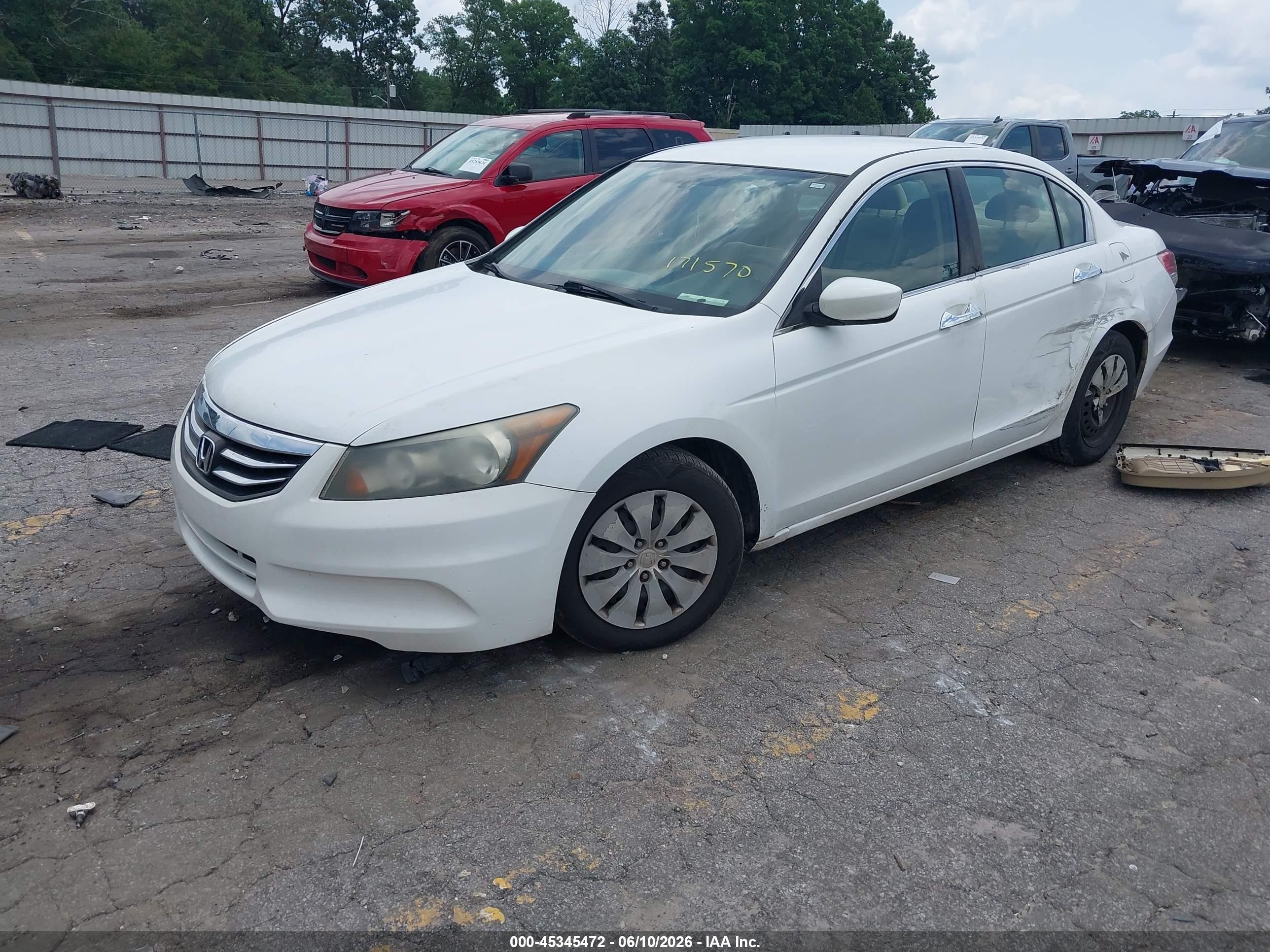 2012 Honda Accord 2.4 Lx White vin: 1HGCP2F38CA171570