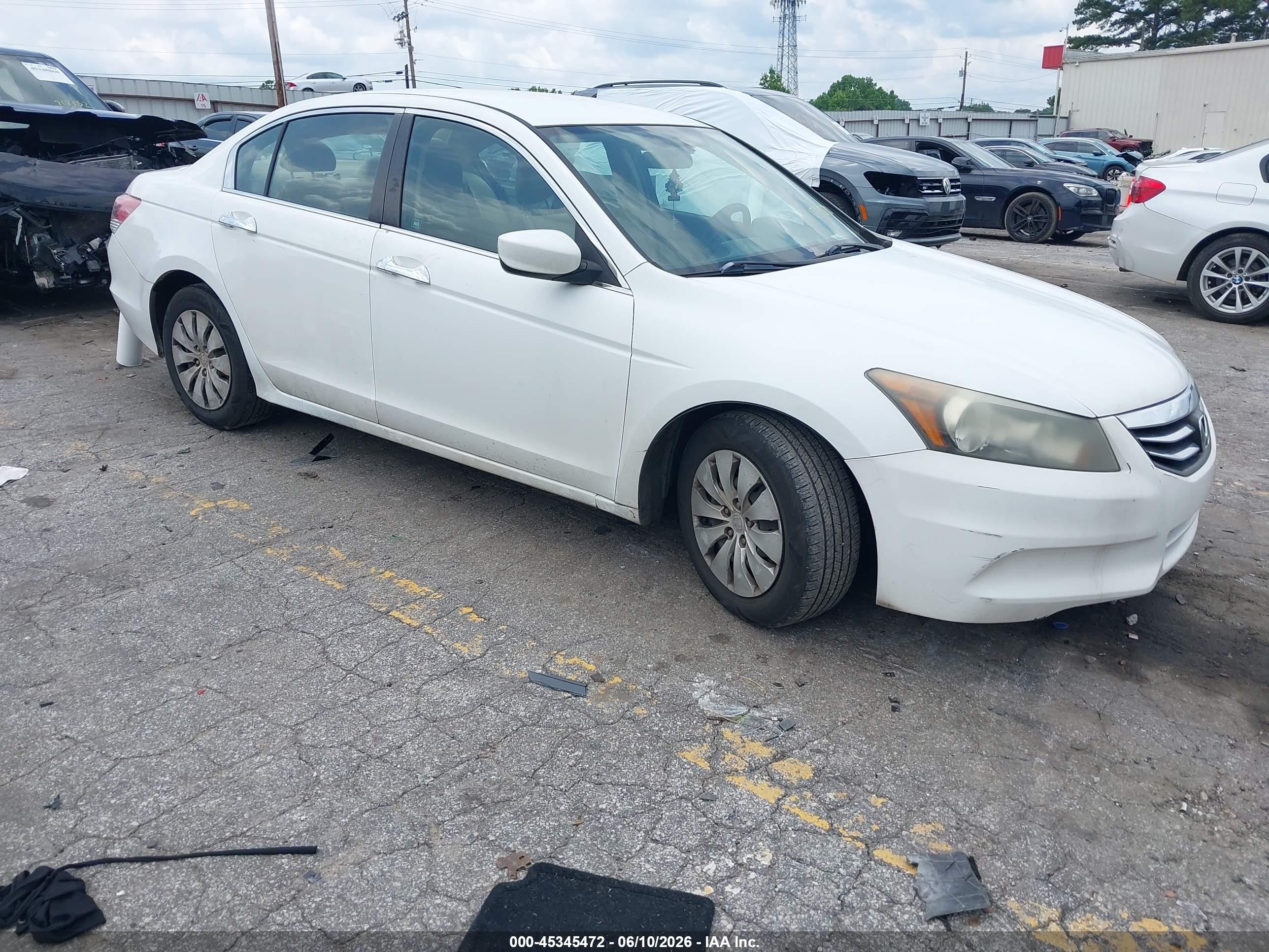 2012 Honda Accord 2.4 Lx White vin: 1HGCP2F38CA171570