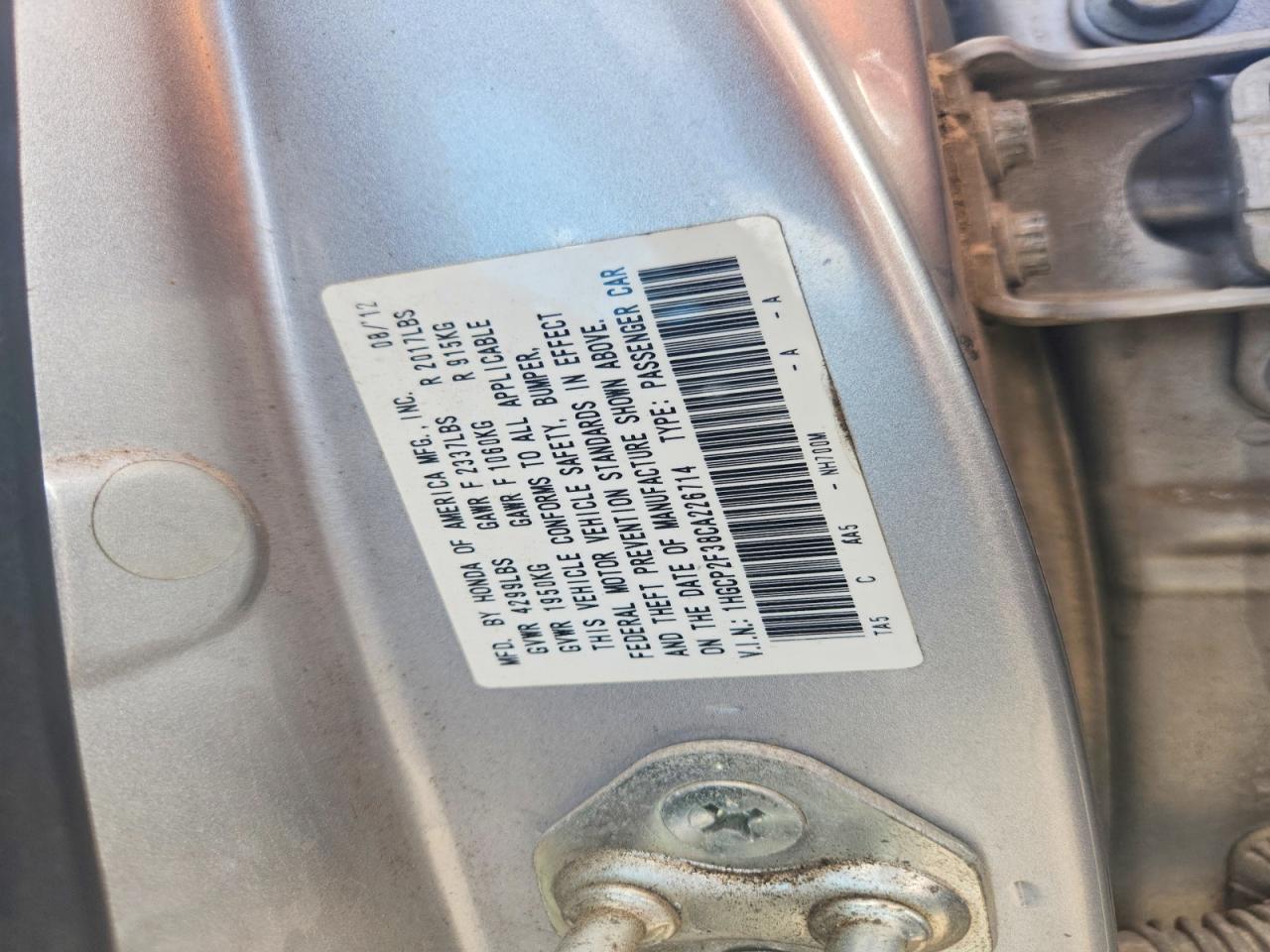 2012 Honda Accord Lx Silver vin: 1HGCP2F38CA226714