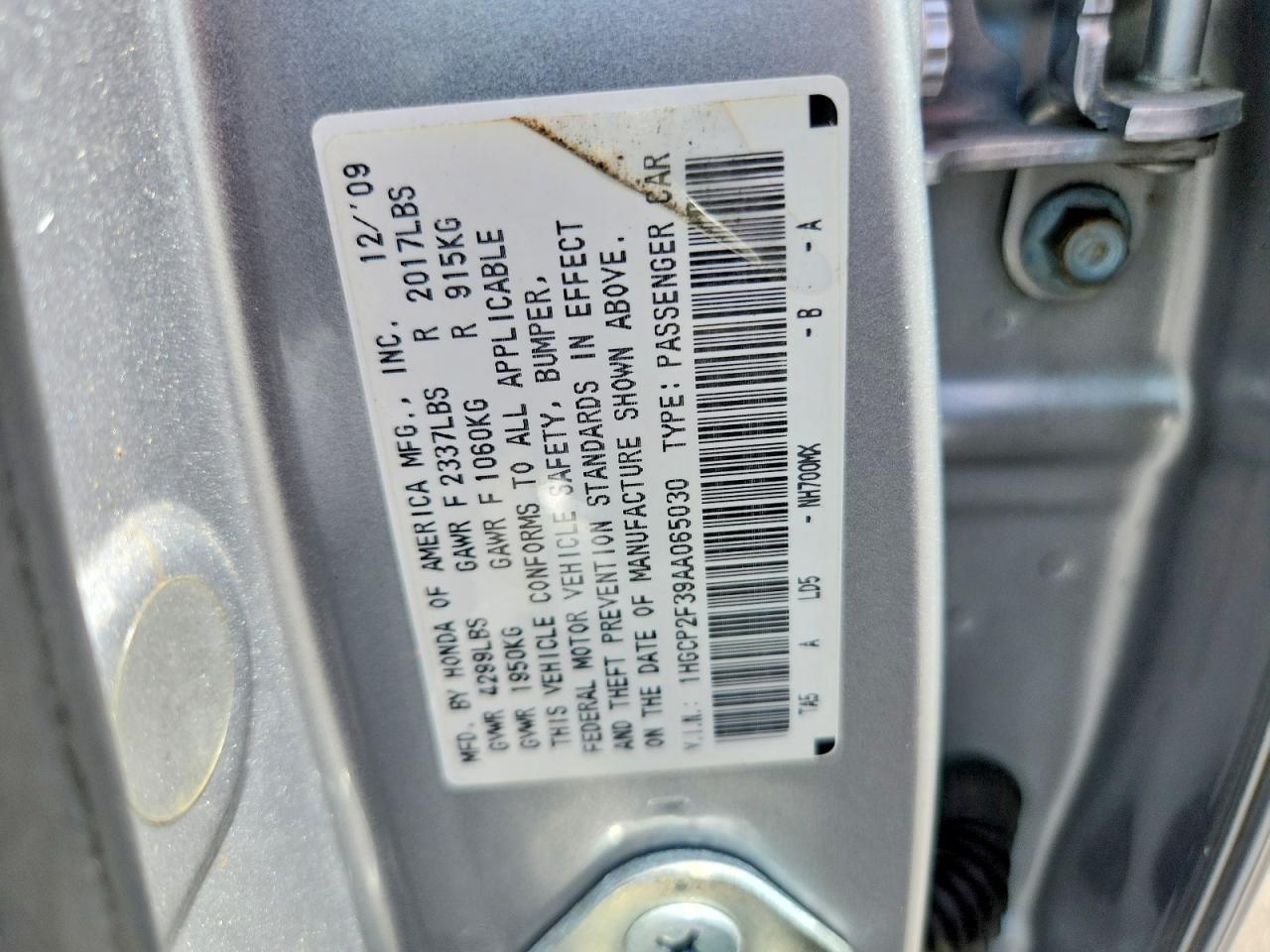 2010 Honda Accord Lx Silver vin: 1HGCP2F39AA065030