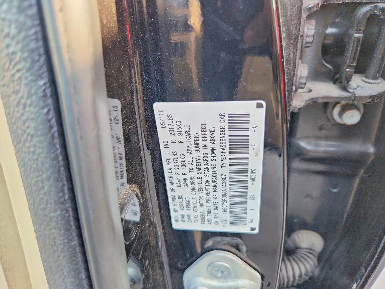 2010 Honda Accord Lx Black vin: 1HGCP2F39AA143807