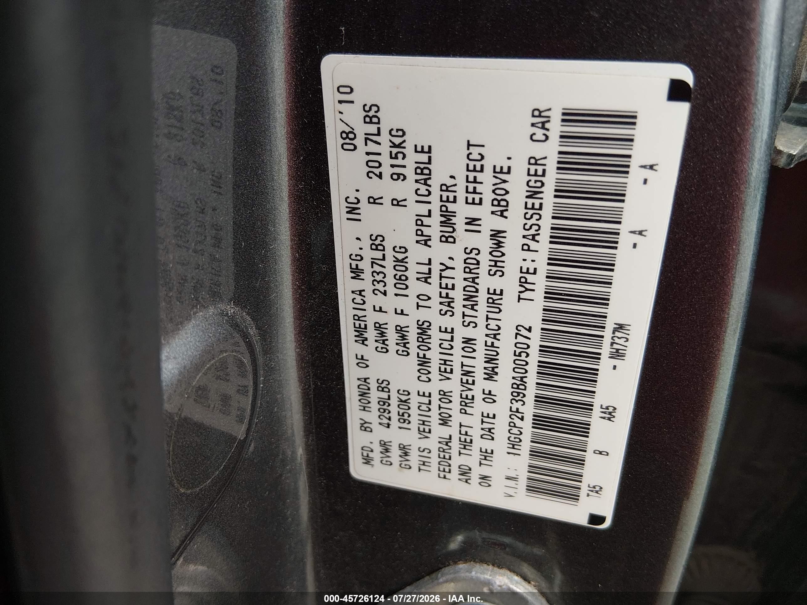 2011 Honda Accord 2.4 Lx Silver vin: 1HGCP2F39BA005072