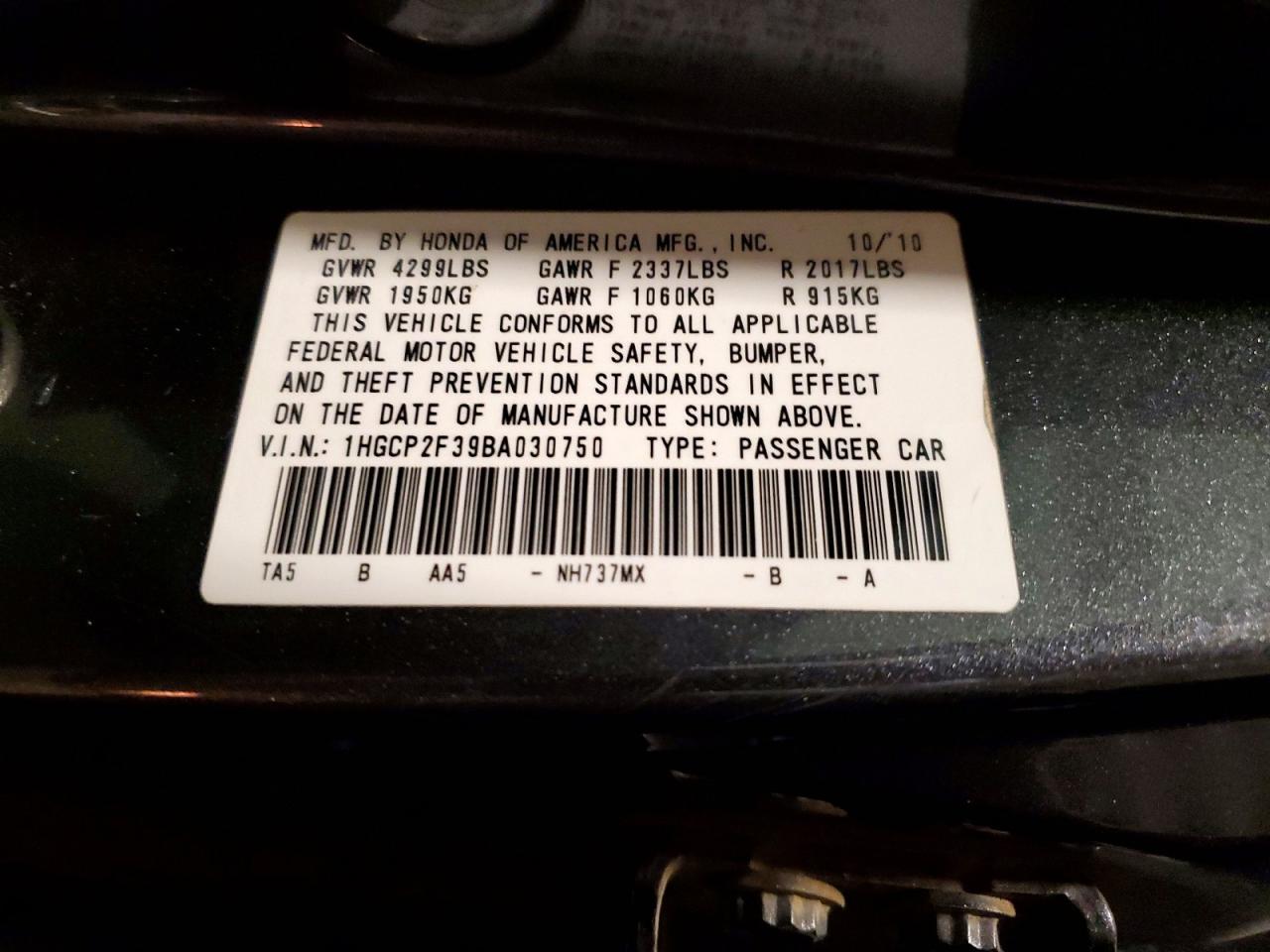 2011 Honda Accord Lx Серебряный vin: 1HGCP2F39BA030750