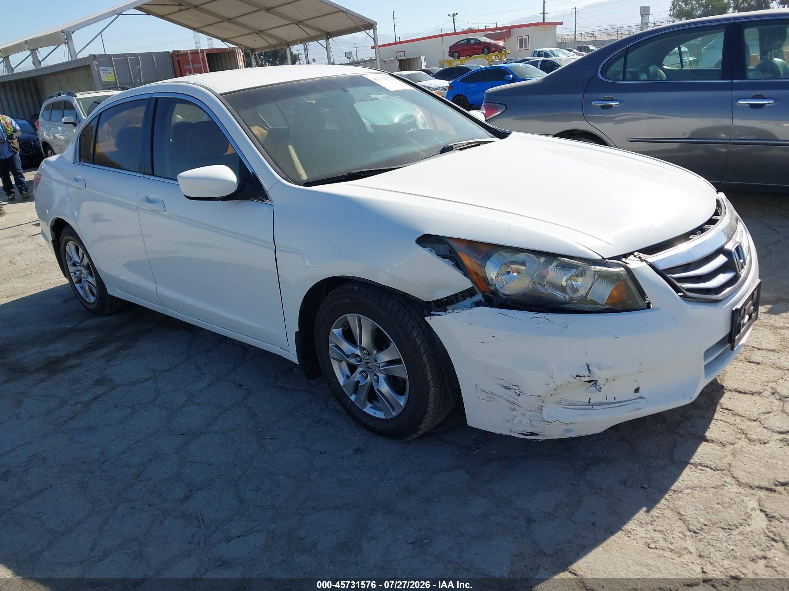 2012 Honda Accord Sdn Lx White vin: 1HGCP2F39CA015165