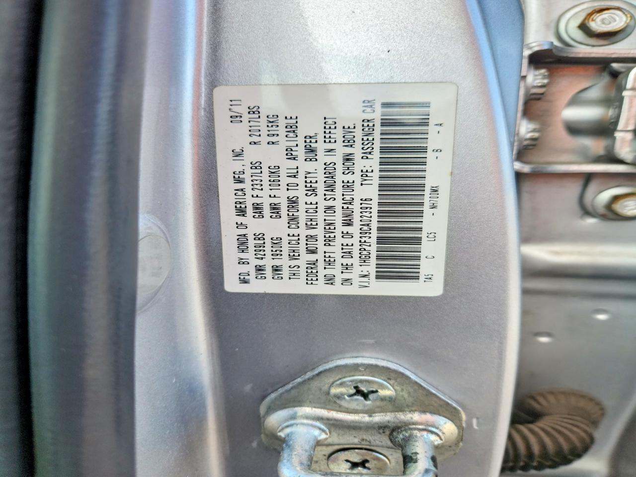 2012 Honda Accord Lx Silver vin: 1HGCP2F39CA023976