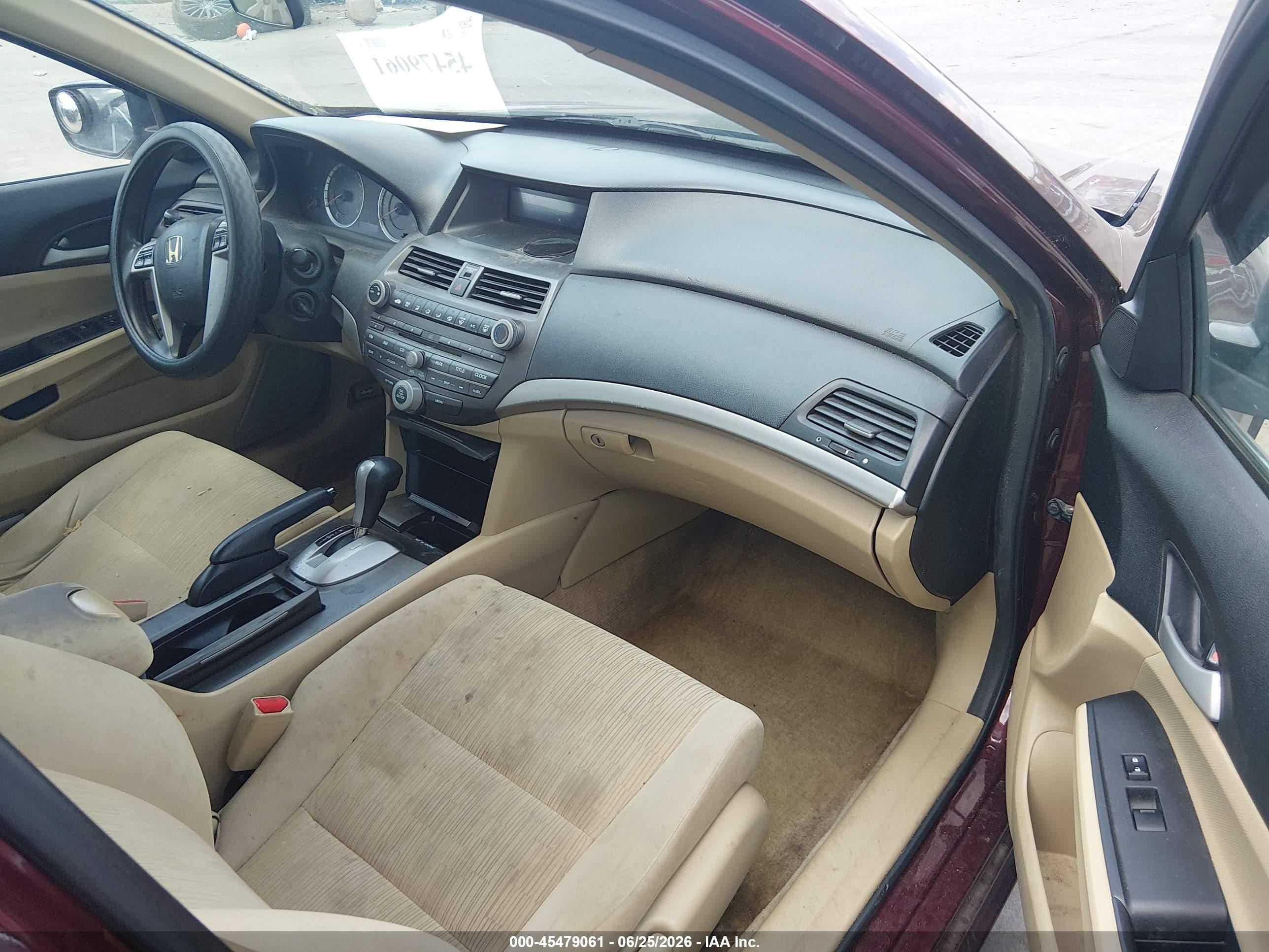 2012 Honda Accord 2.4 Lx Burgundy vin: 1HGCP2F39CA144488