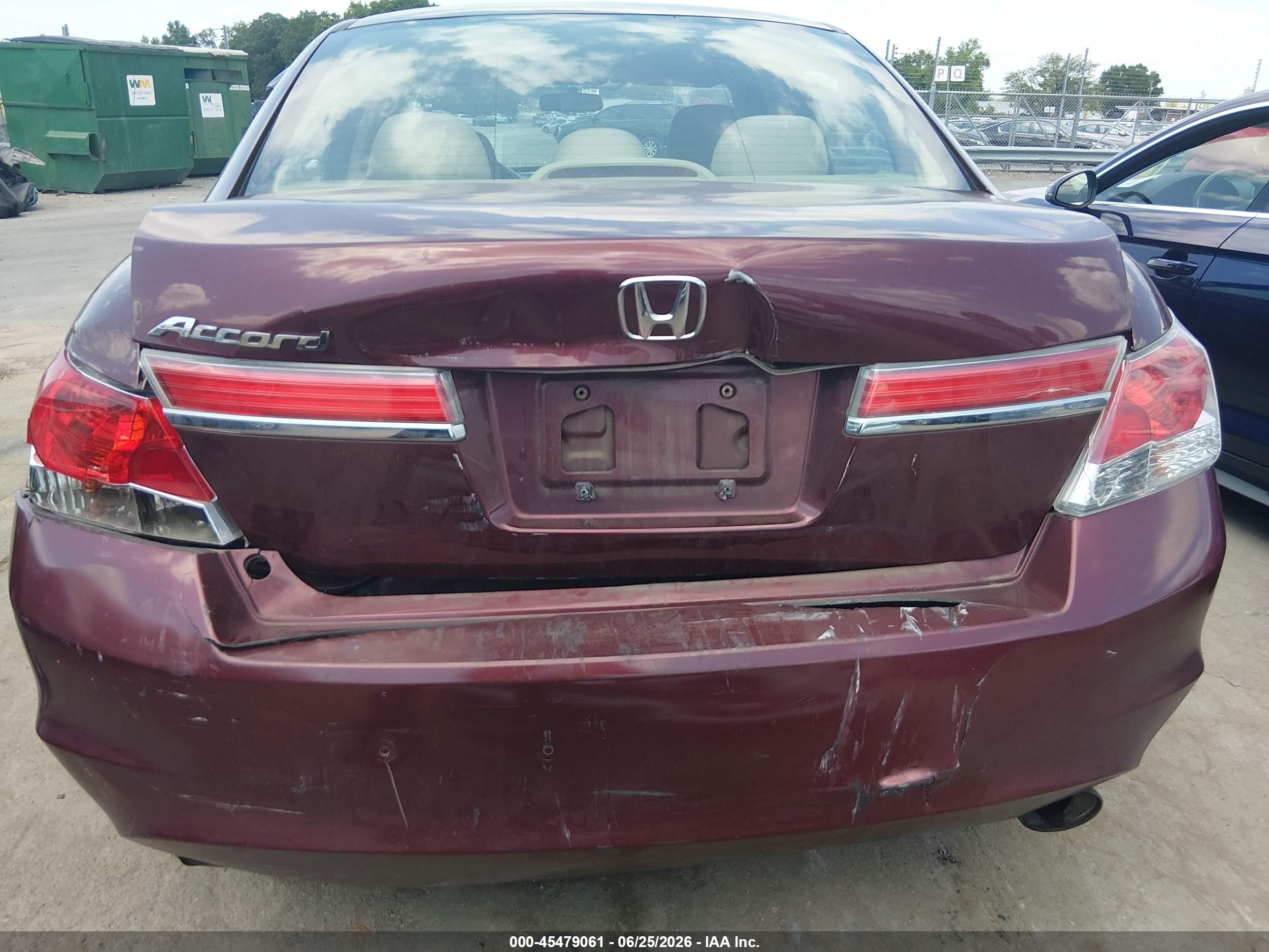 2012 Honda Accord 2.4 Lx Burgundy vin: 1HGCP2F39CA144488