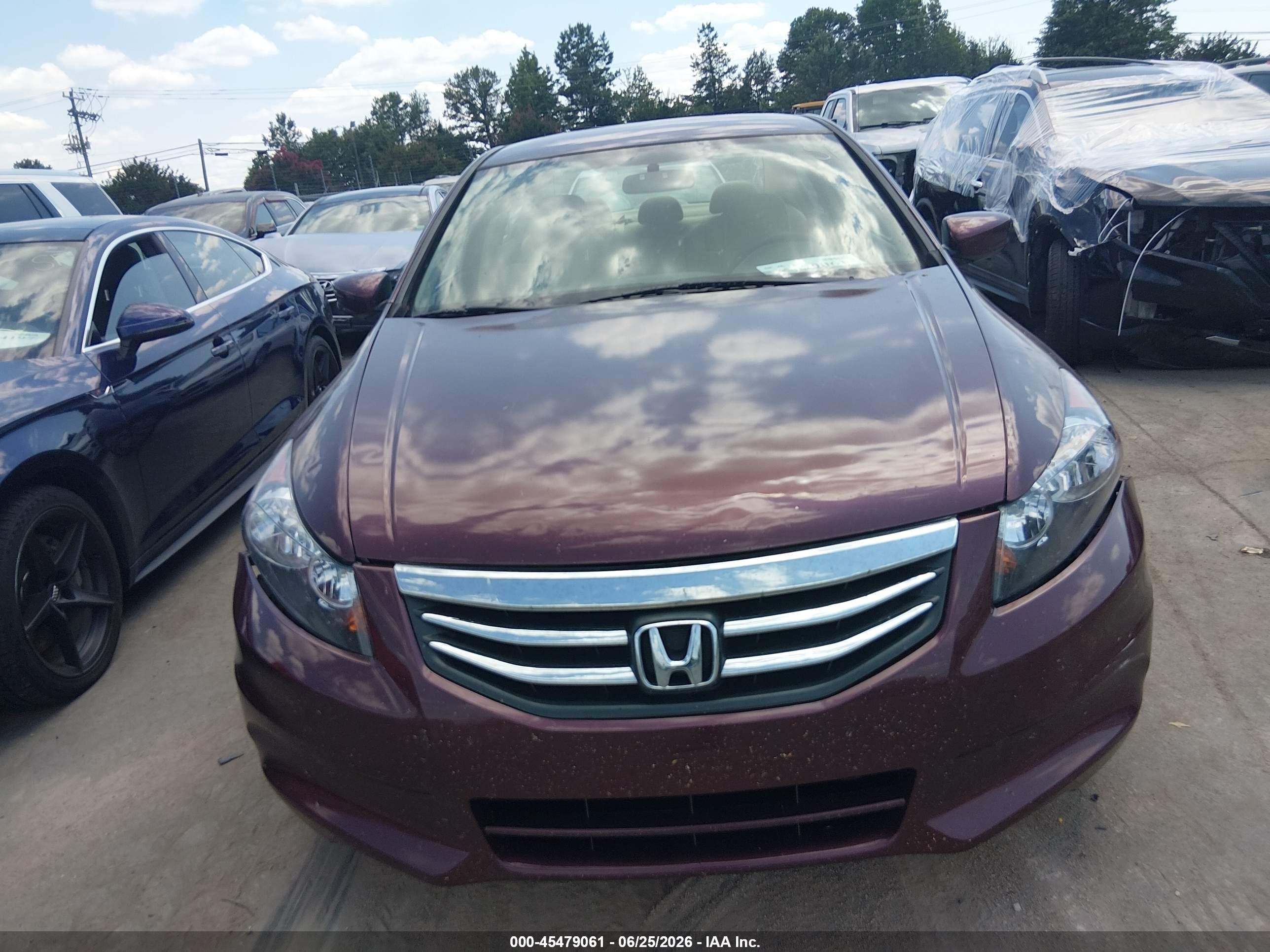 2012 Honda Accord 2.4 Lx Burgundy vin: 1HGCP2F39CA144488