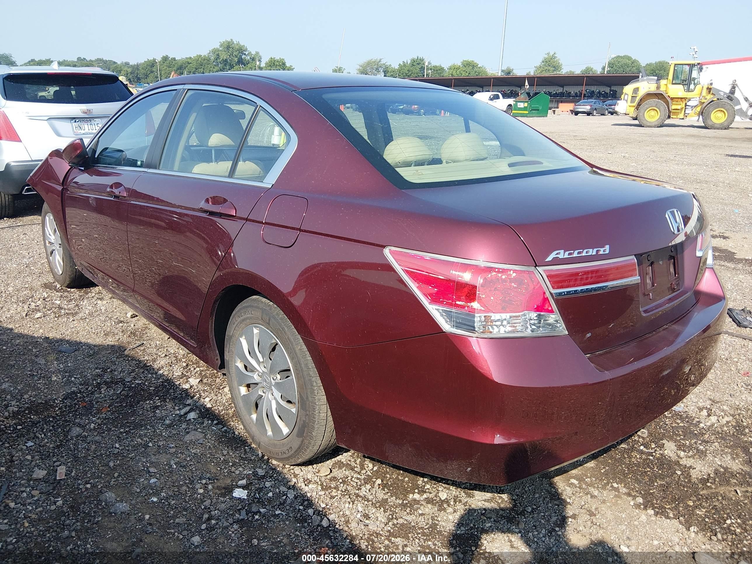 2012 Honda Accord Sdn Lx Темно-бордовый vin: 1HGCP2F39CA241657