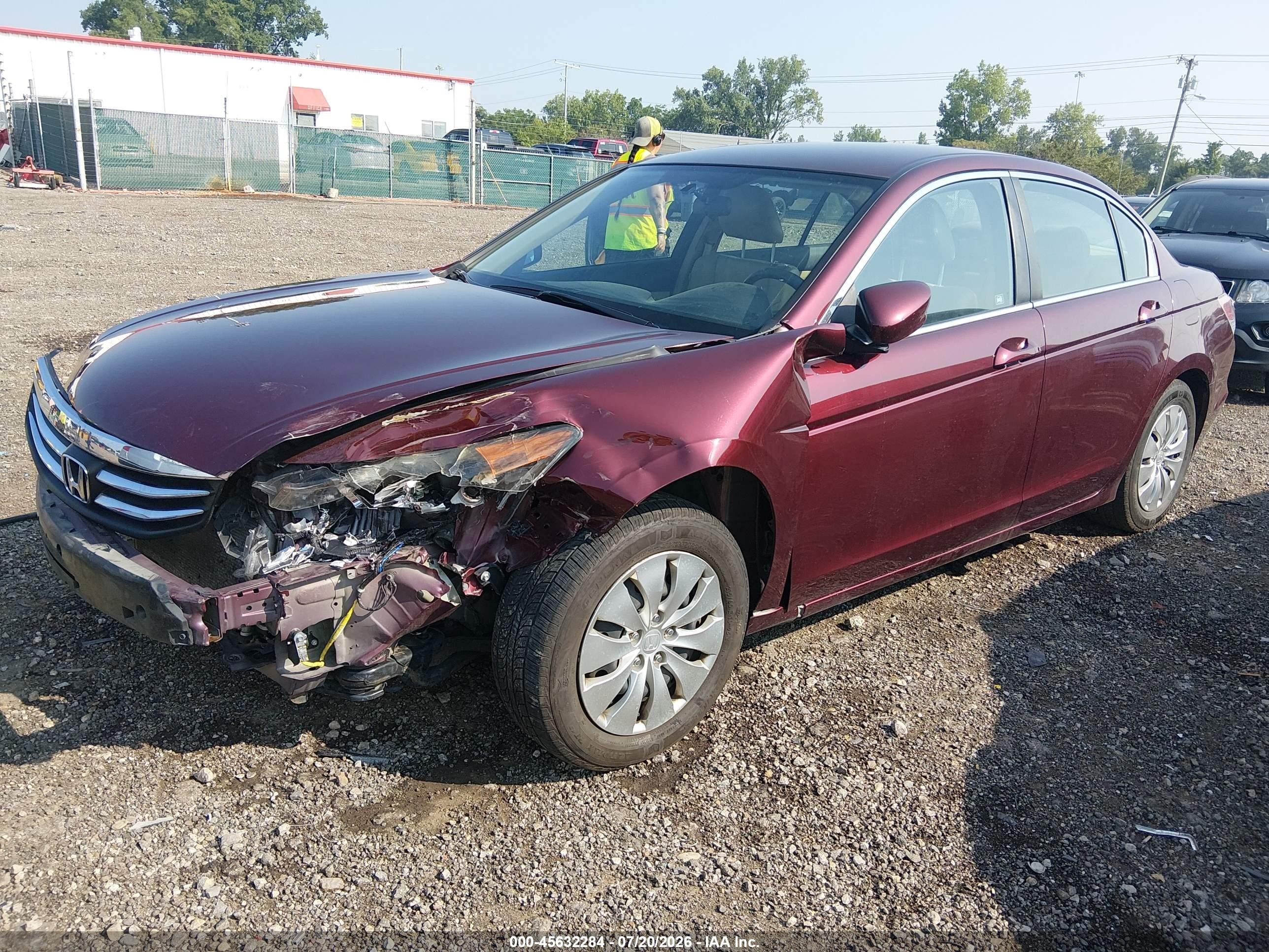2012 Honda Accord Sdn Lx Темно-бордовый vin: 1HGCP2F39CA241657