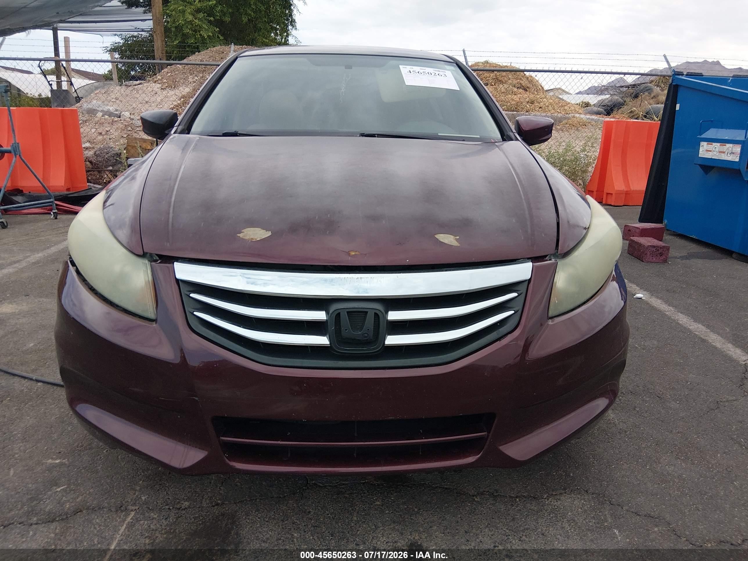 2012 Honda Accord Sdn Lx Бордовый vin: 1HGCP2F39CA241710