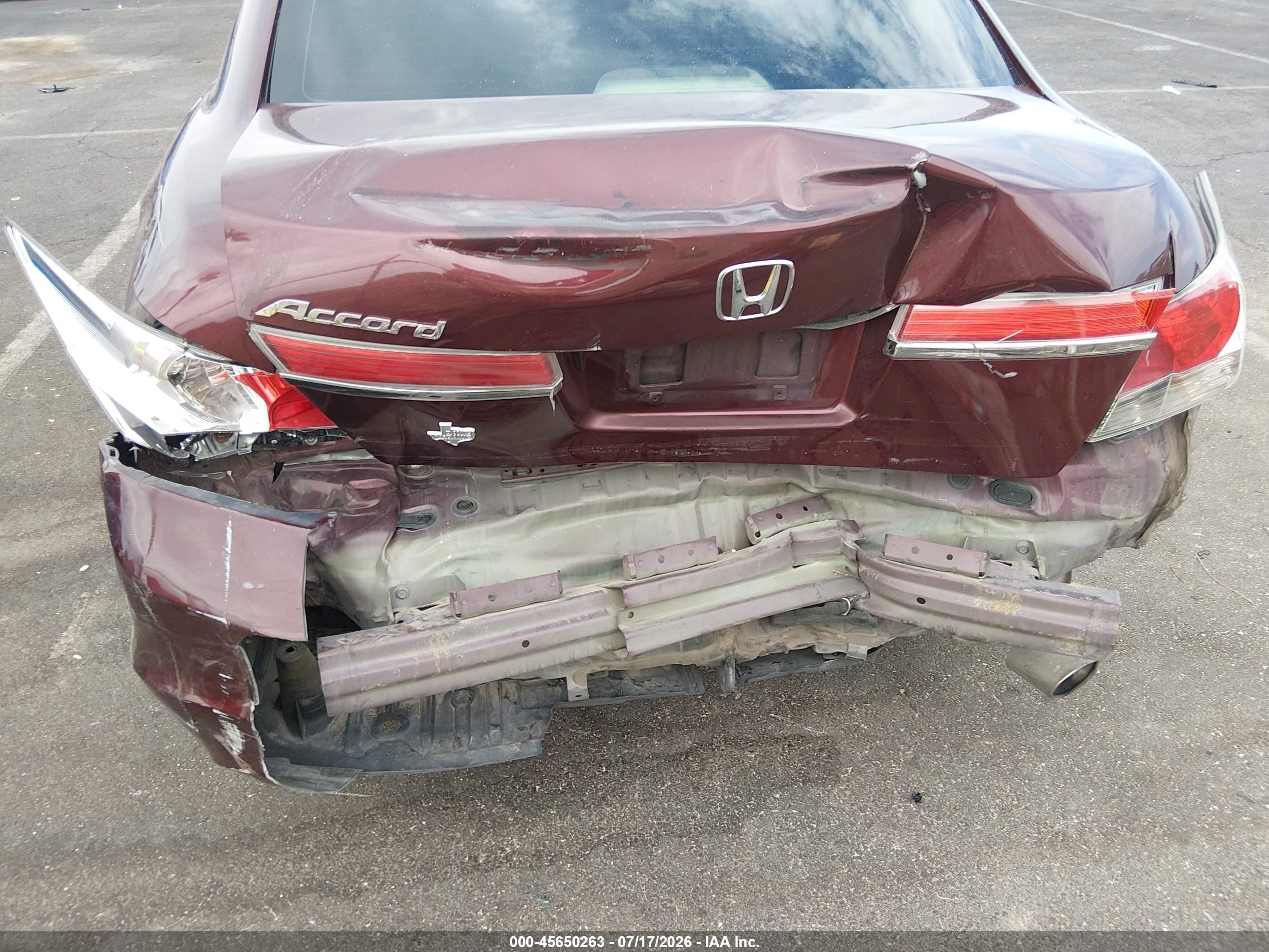 2012 Honda Accord Sdn Lx Бордовый vin: 1HGCP2F39CA241710