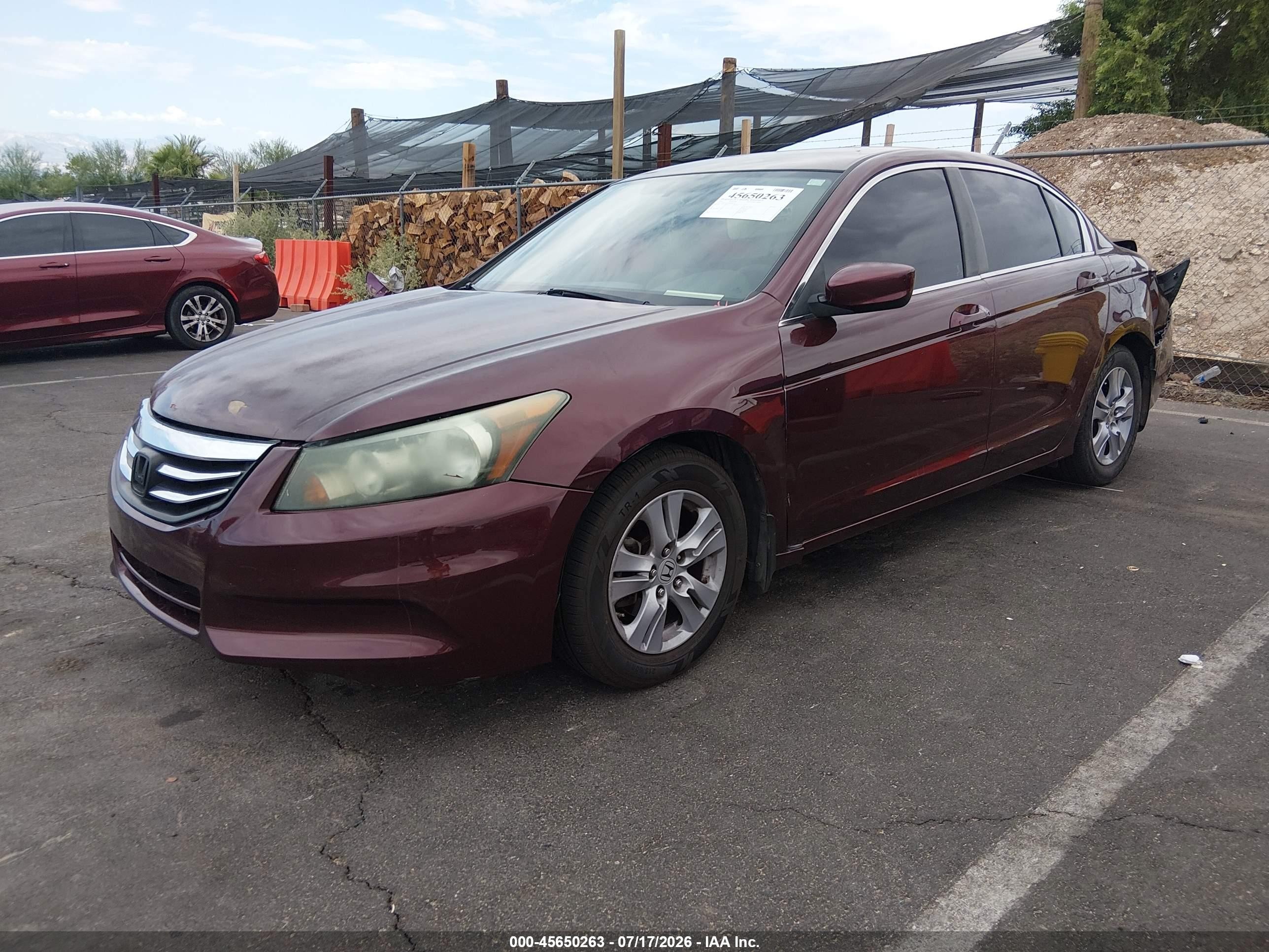 2012 Honda Accord Sdn Lx Бордовый vin: 1HGCP2F39CA241710