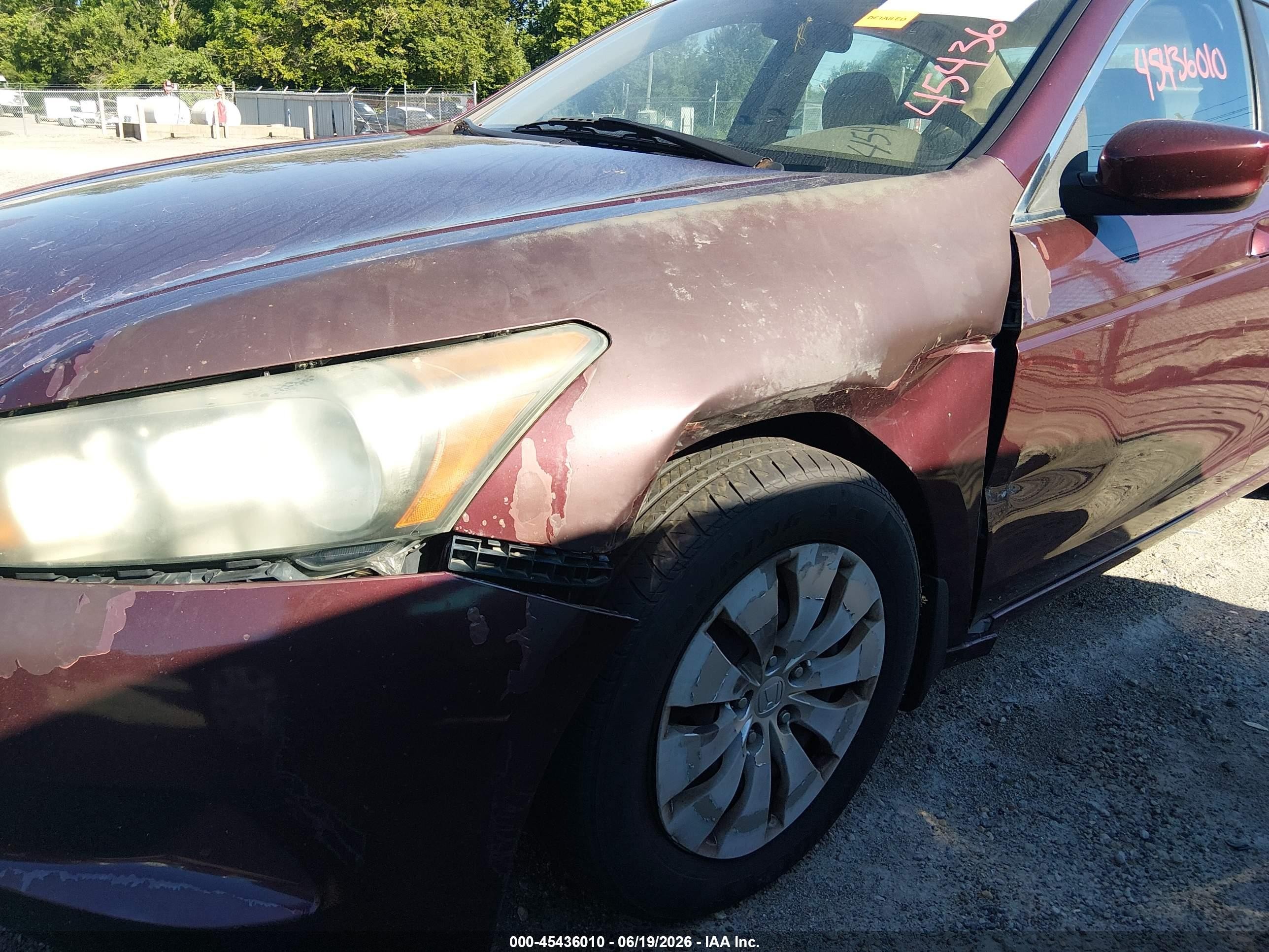 2010 Honda Accord 2.4 Lx Burgundy vin: 1HGCP2F3XAA116888
