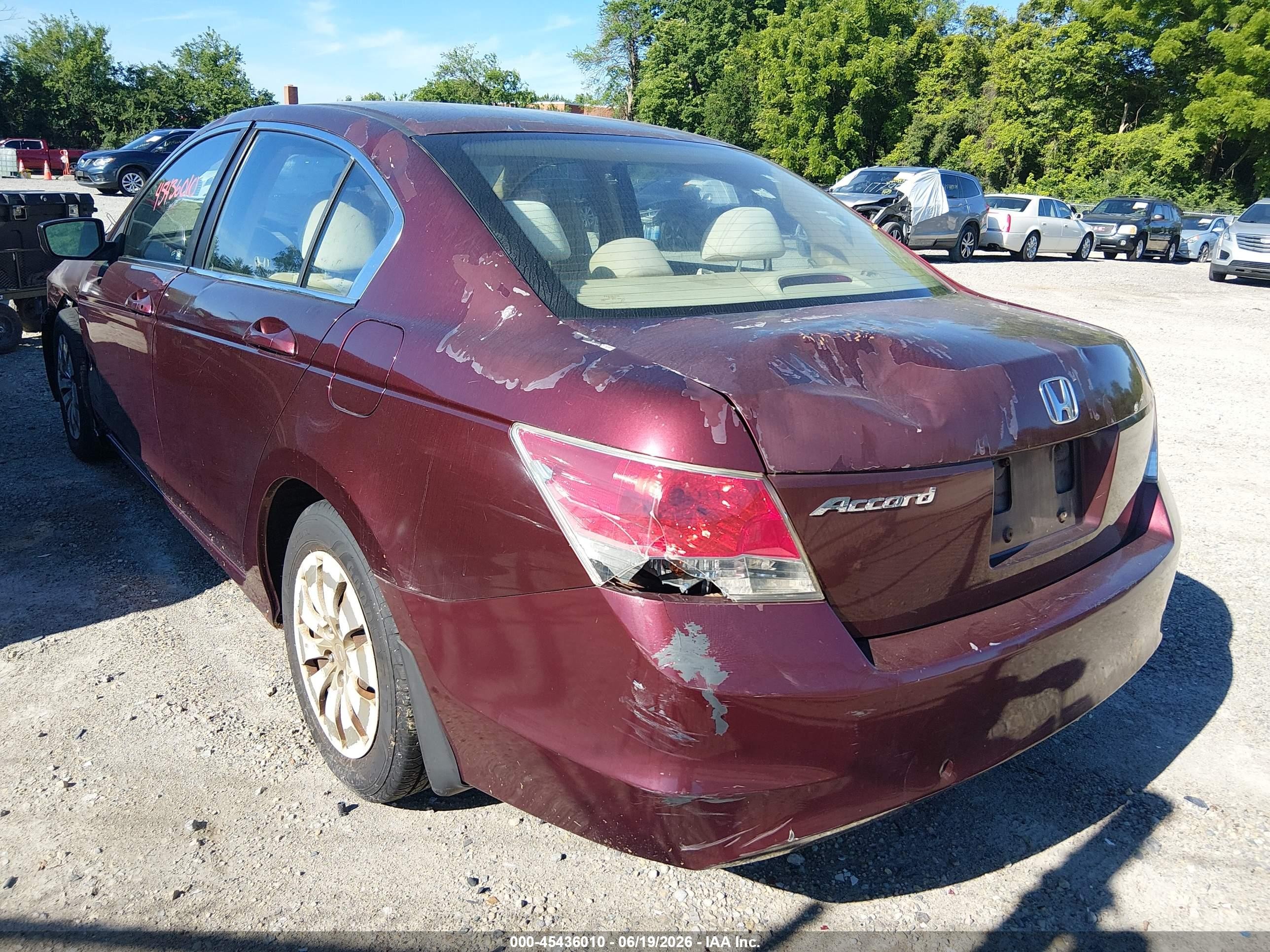 2010 Honda Accord 2.4 Lx Burgundy vin: 1HGCP2F3XAA116888