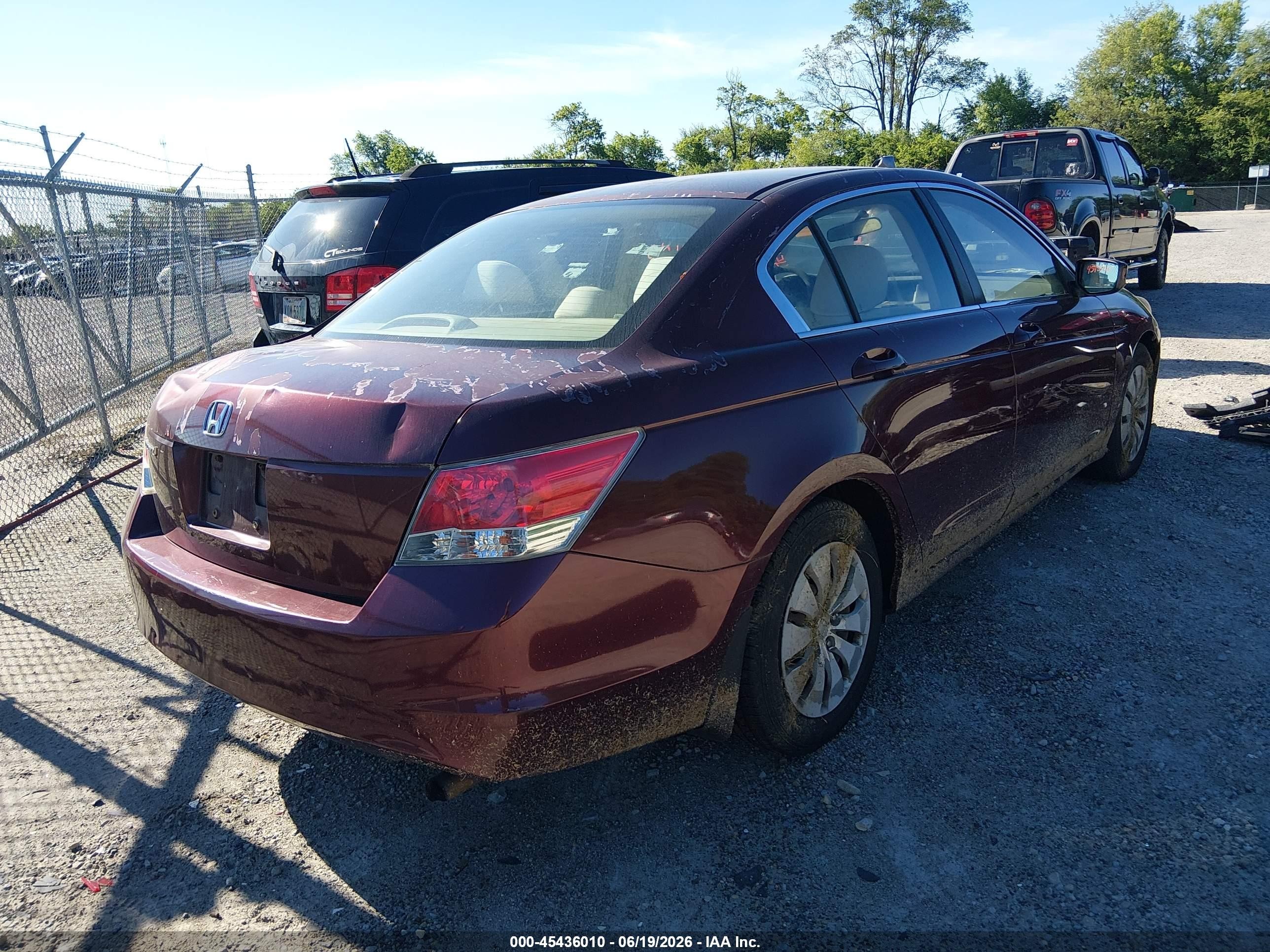 2010 Honda Accord 2.4 Lx Burgundy vin: 1HGCP2F3XAA116888