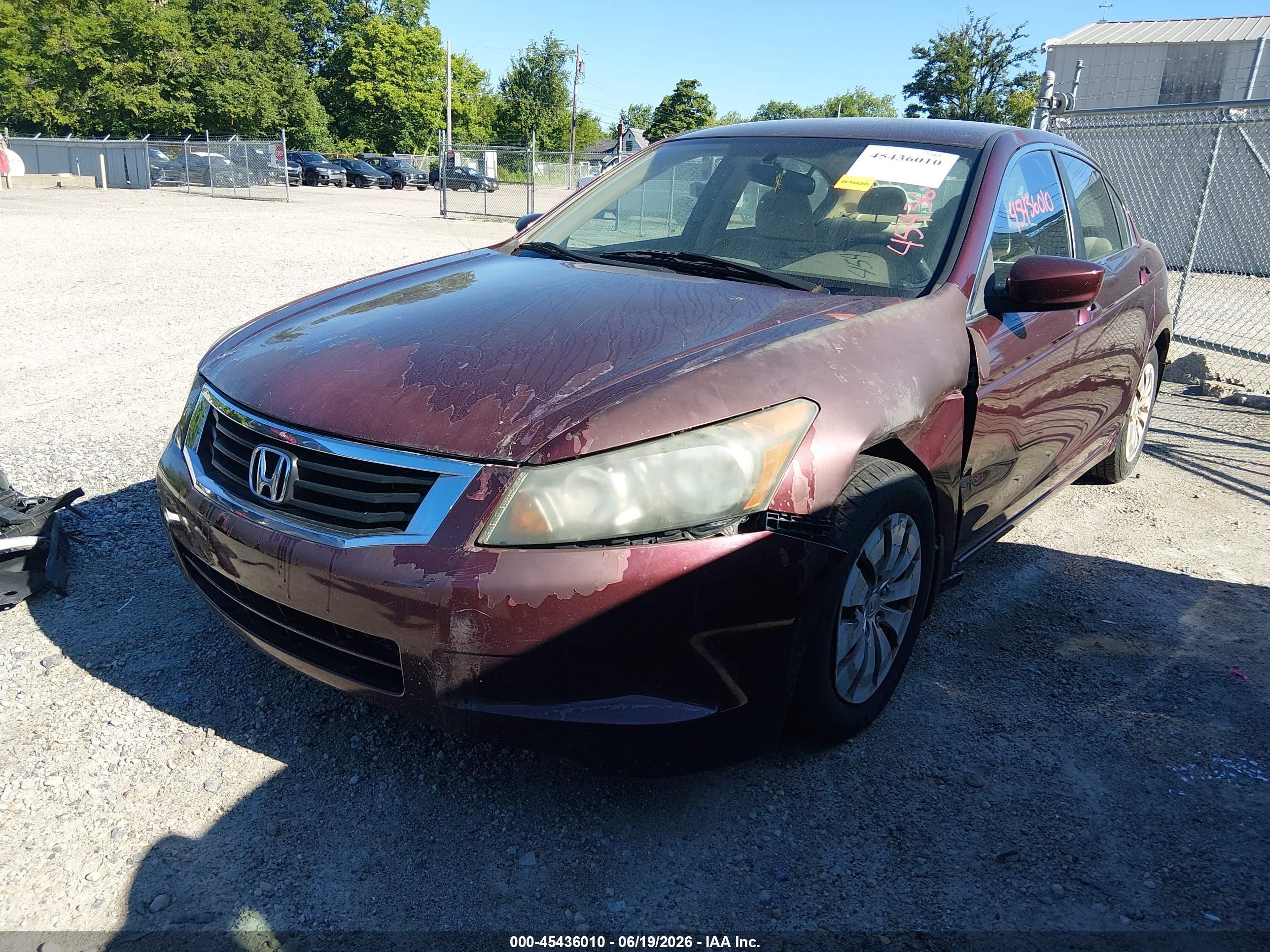2010 Honda Accord 2.4 Lx Burgundy vin: 1HGCP2F3XAA116888