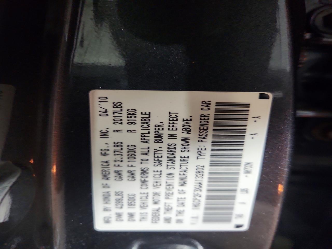 2010 Honda Accord Lx Gray vin: 1HGCP2F3XAA132802