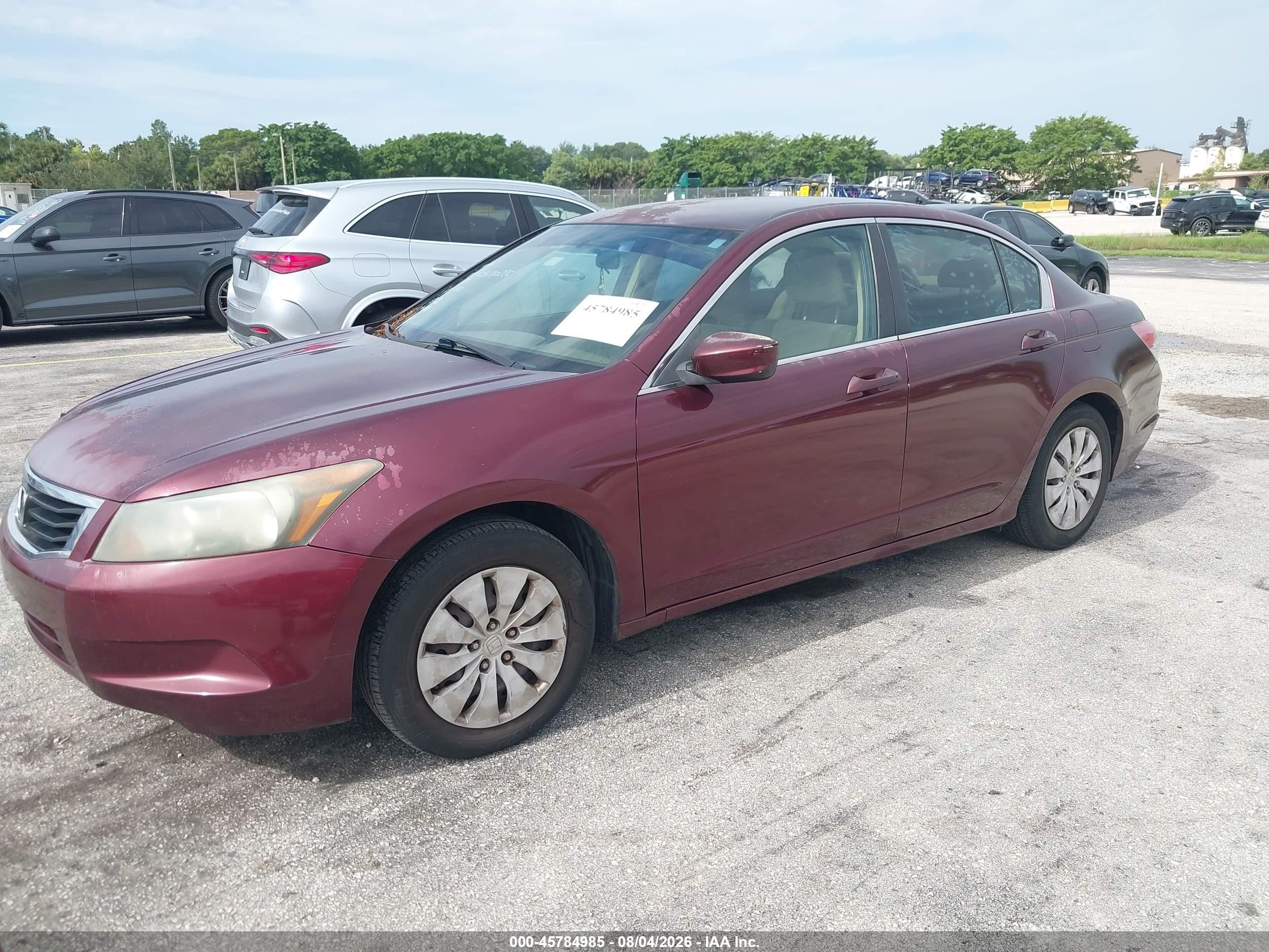 2010 Honda Accord 2.4 Lx Бордовый vin: 1HGCP2F3XAA190618
