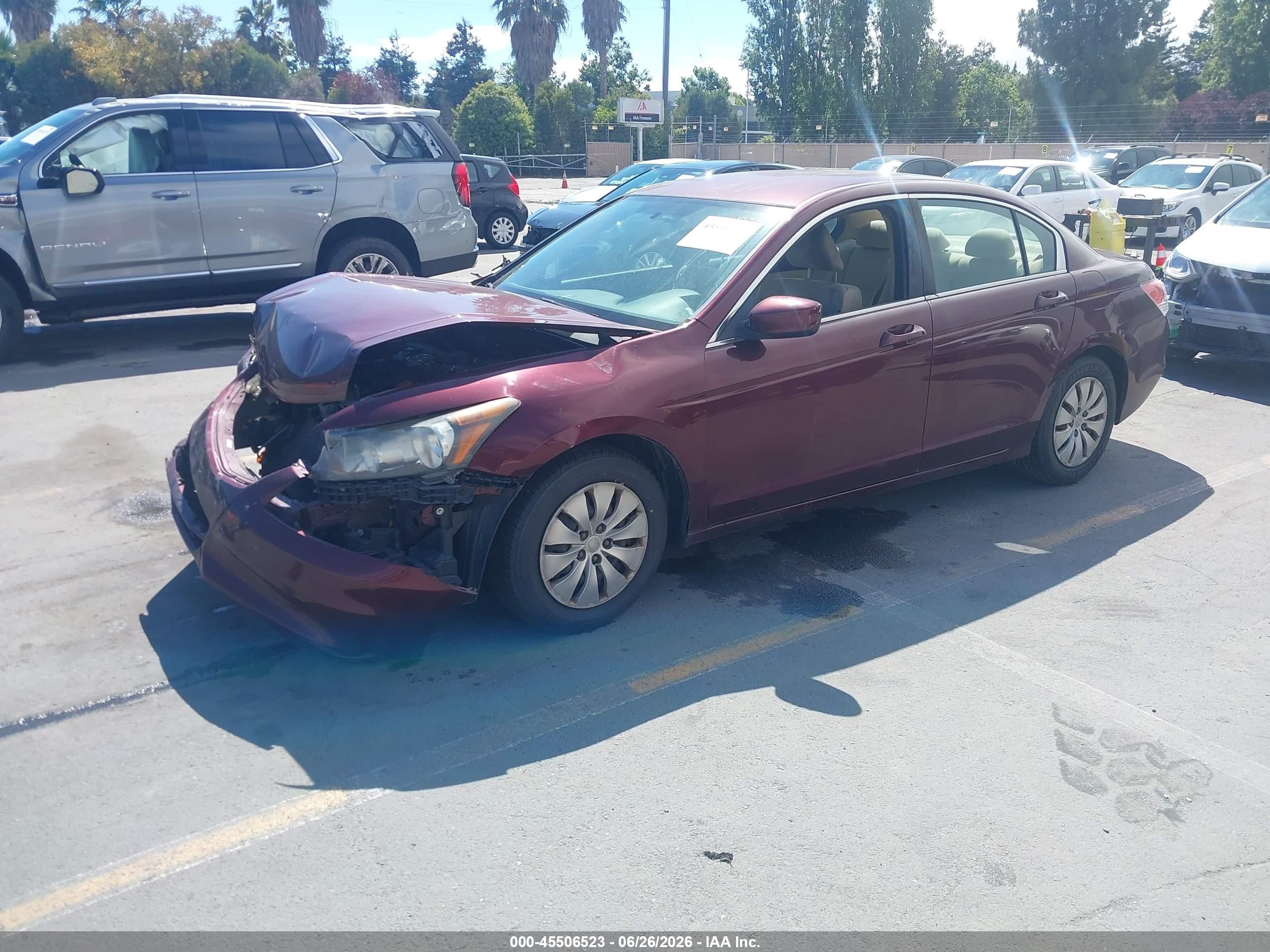 2011 Honda Accord 2.4 Lx Maroon vin: 1HGCP2F3XBA076054