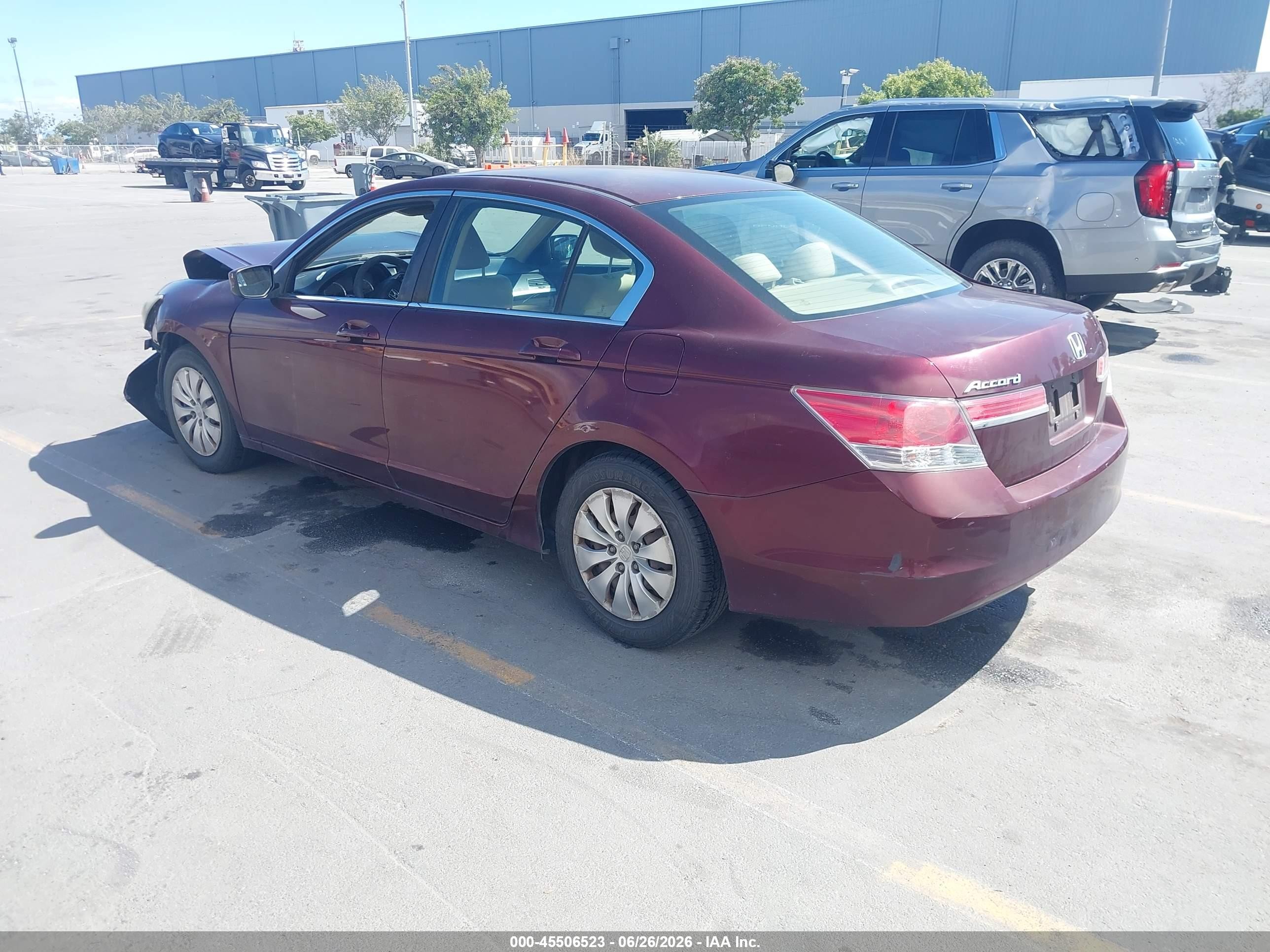 2011 Honda Accord 2.4 Lx Maroon vin: 1HGCP2F3XBA076054