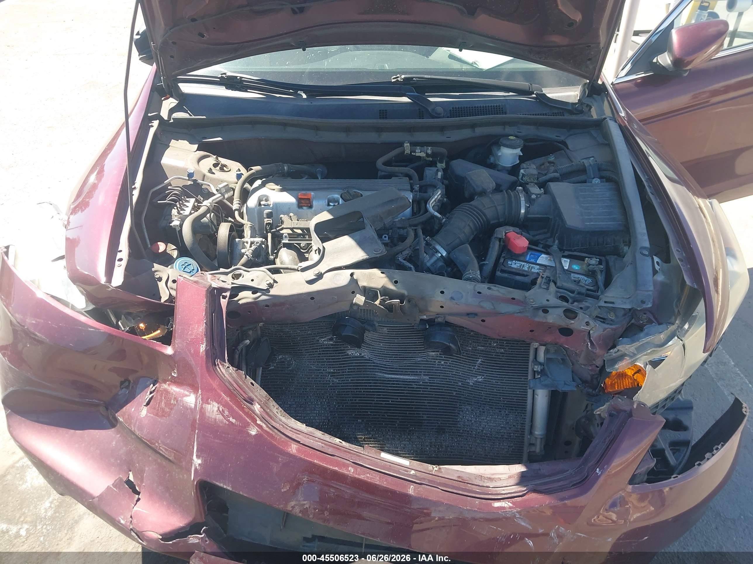 2011 Honda Accord 2.4 Lx Maroon vin: 1HGCP2F3XBA076054