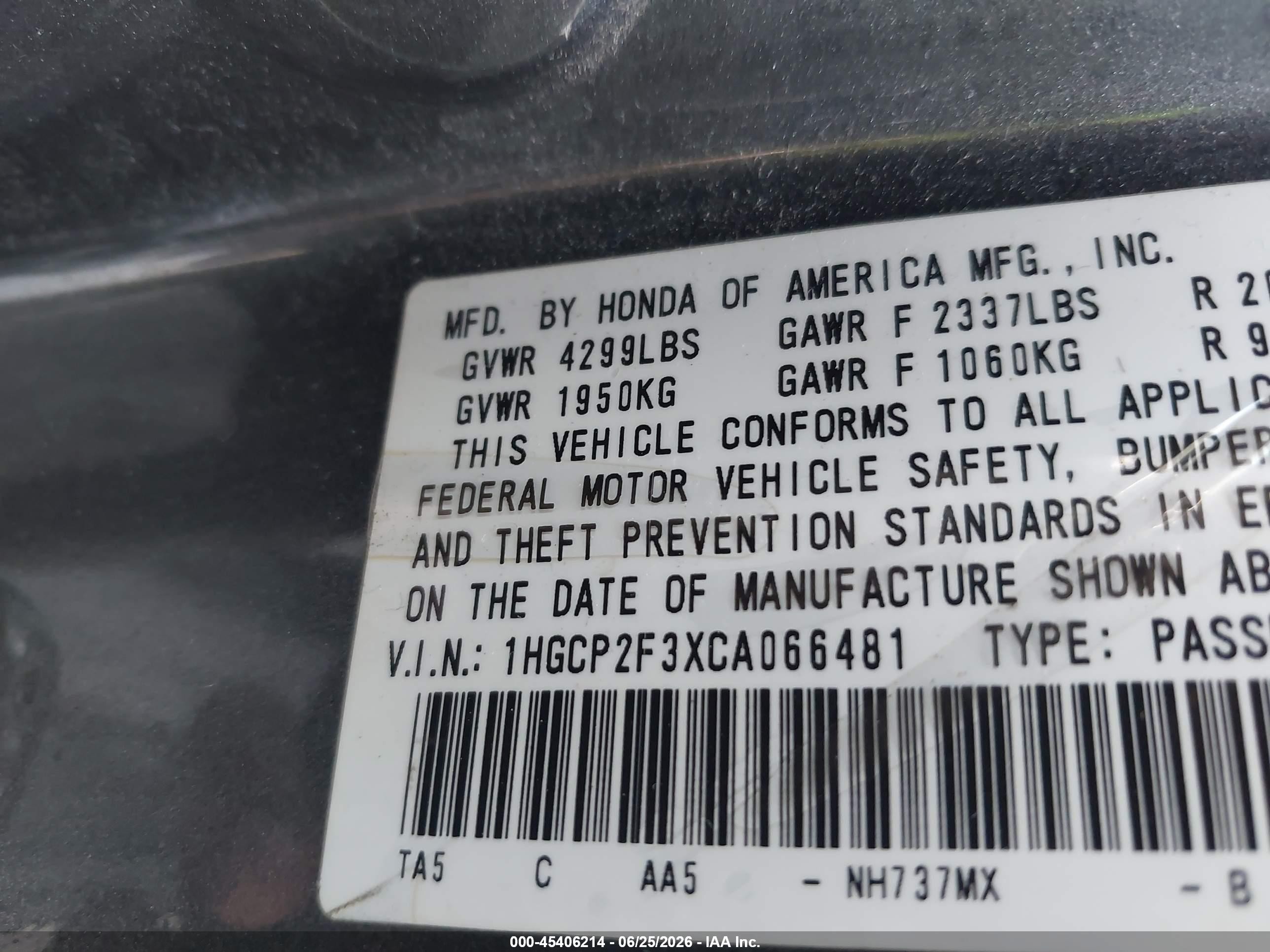 2012 Honda Accord 2.4 Lx Зеленый vin: 1HGCP2F3XCA066481