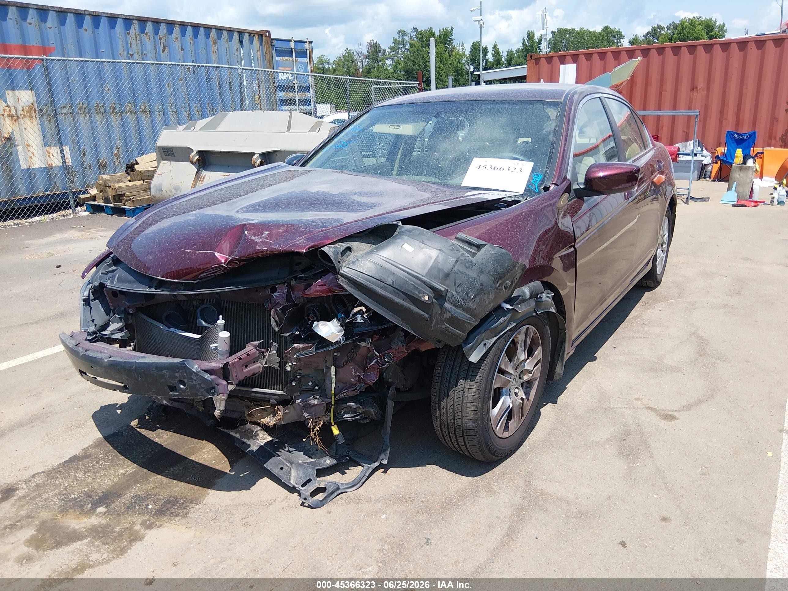 2010 Honda Accord 2.4 Lx-p Burgundy vin: 1HGCP2F40AA010779