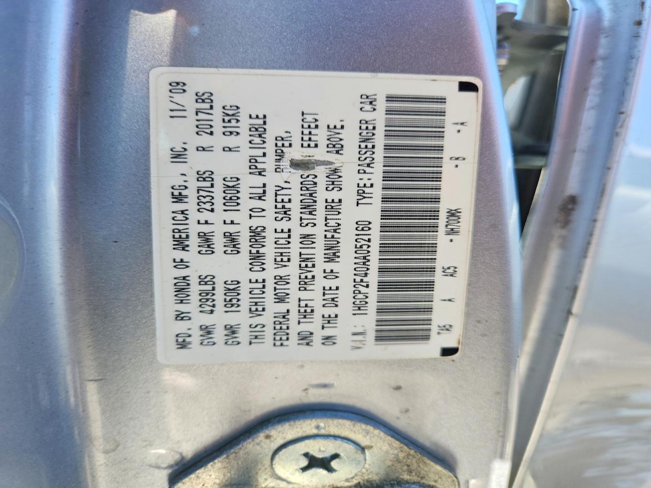 2010 Honda Accord Lxp Silver vin: 1HGCP2F40AA052160