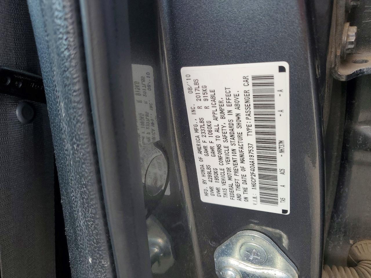2010 Honda Accord Lxp Gray vin: 1HGCP2F40AA197537