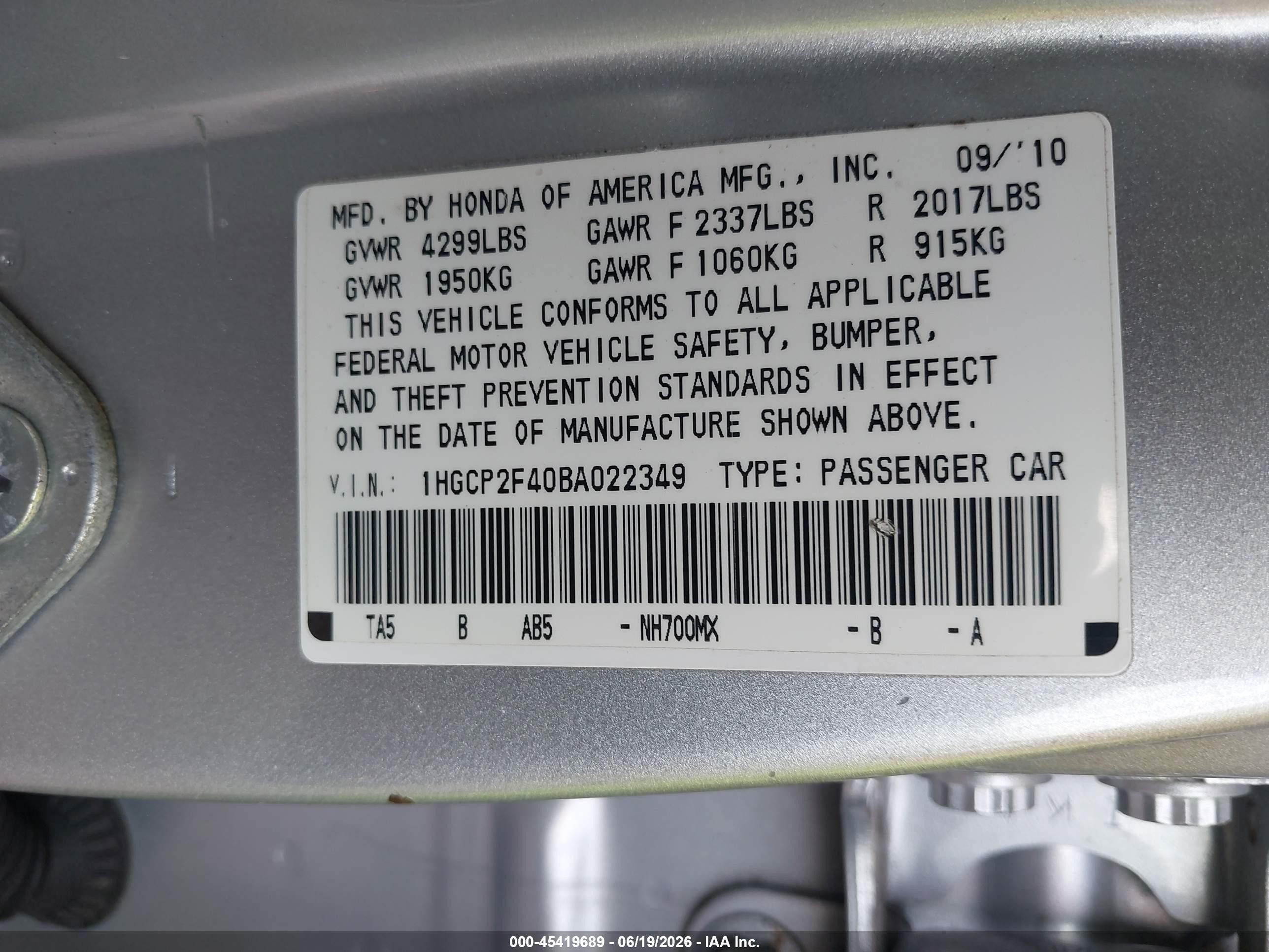 2011 Honda Accord 2.4 Lx-p Silver vin: 1HGCP2F40BA022349
