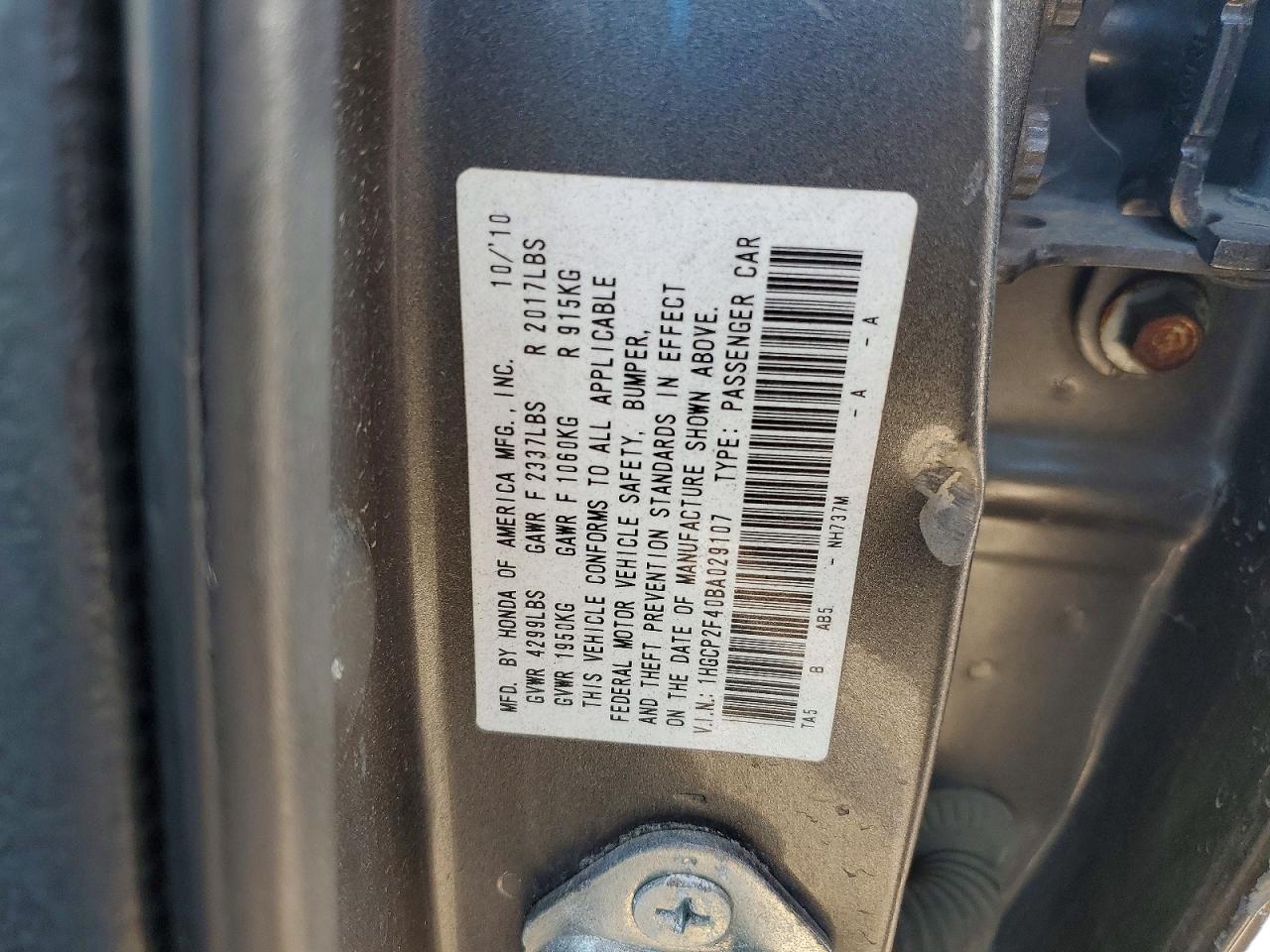 2011 Honda Accord Lxp Gray vin: 1HGCP2F40BA029107